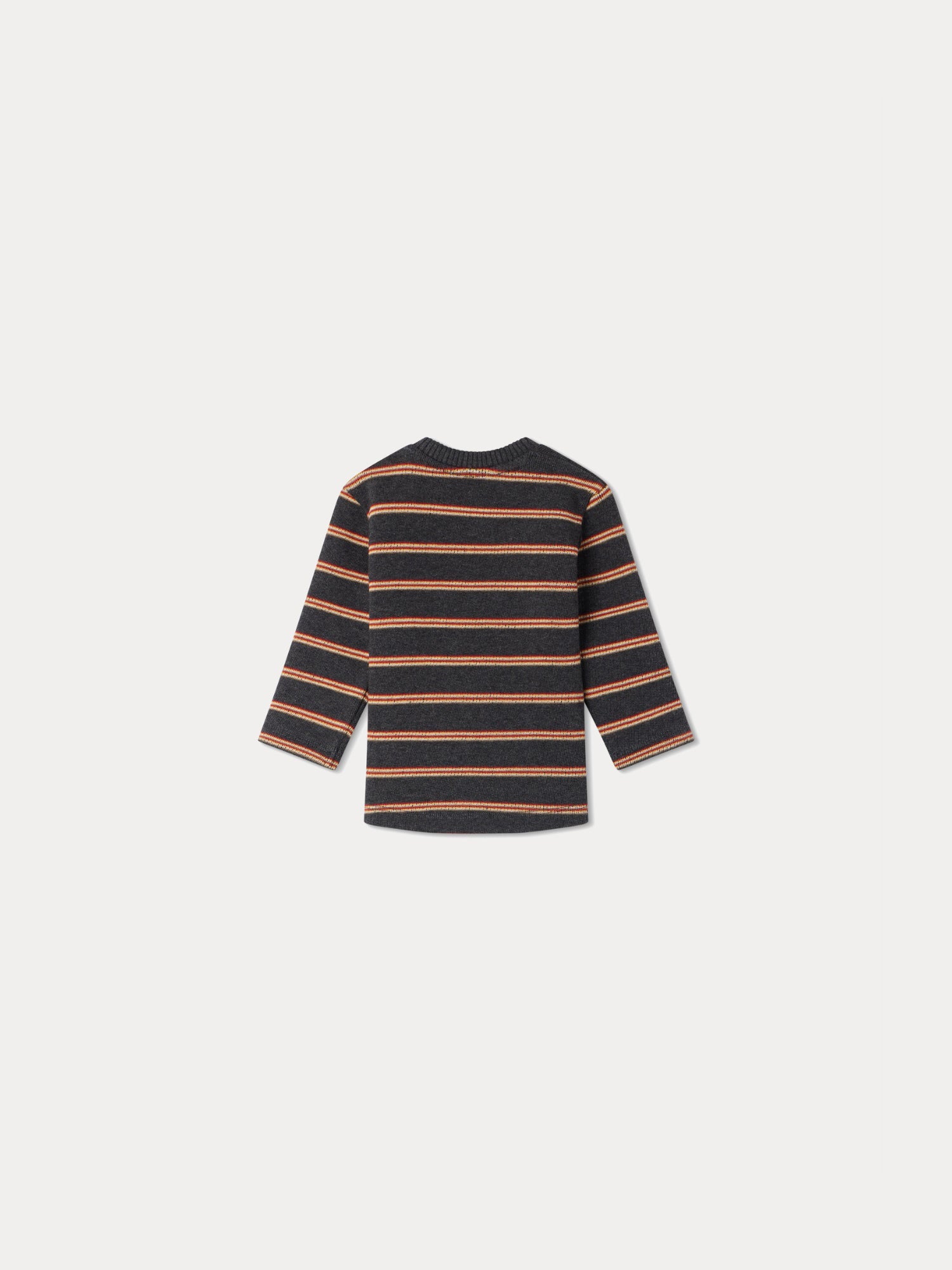 Baby Boys Grey Stripes Cotton Sweatshirt