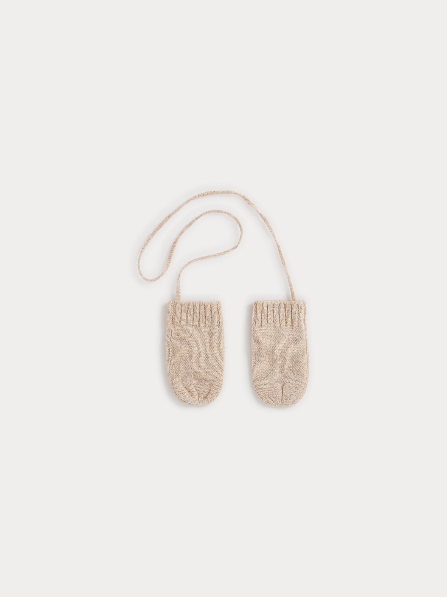 Baby Girls Beige Wool Gloves