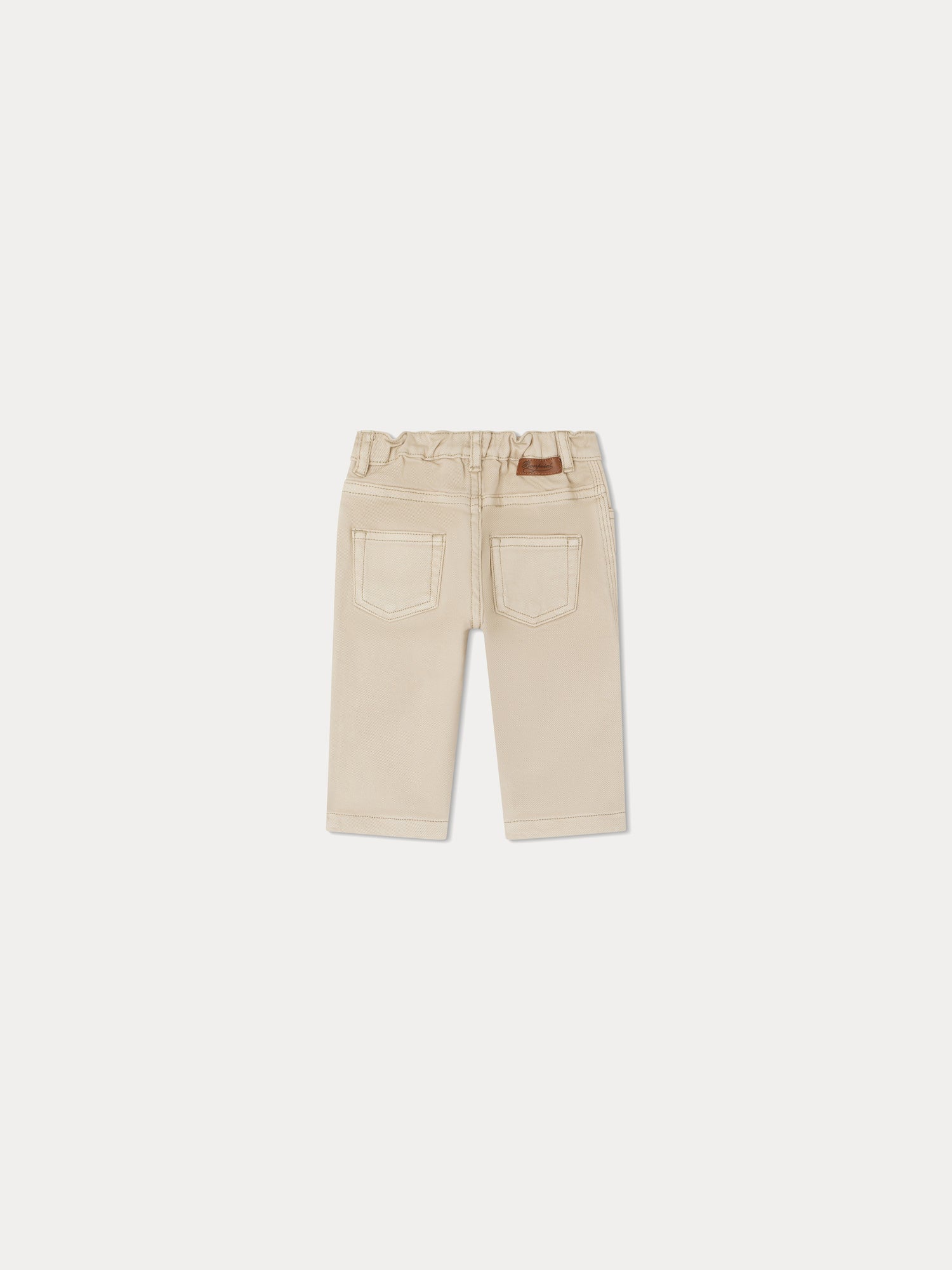 Baby Boys & Girls Beige Cotton Trousers