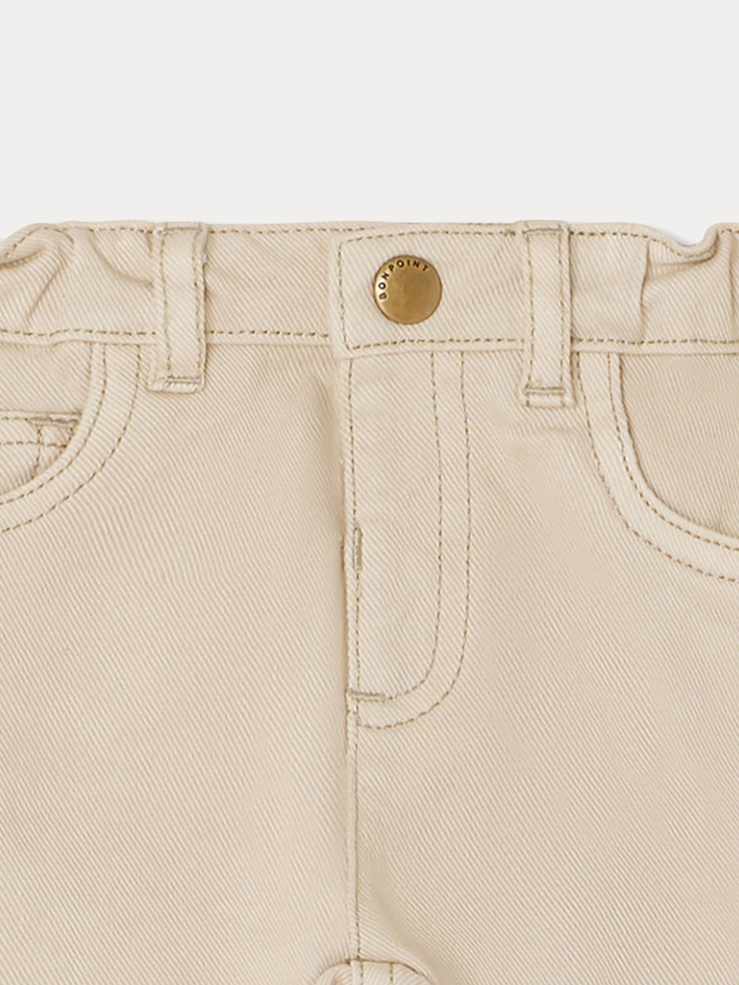 Baby Boys & Girls Beige Cotton Trousers