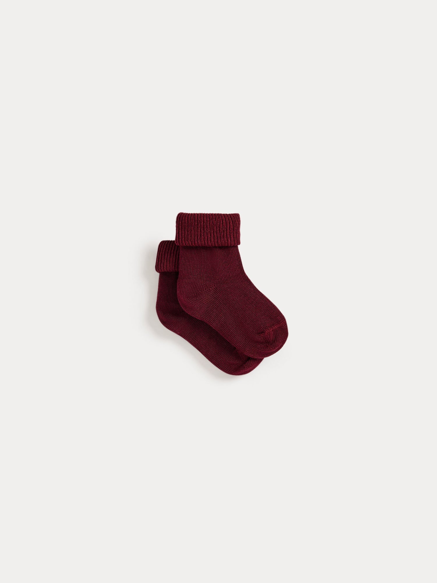 Baby Boys & Girls Wine Red Cotton Socks