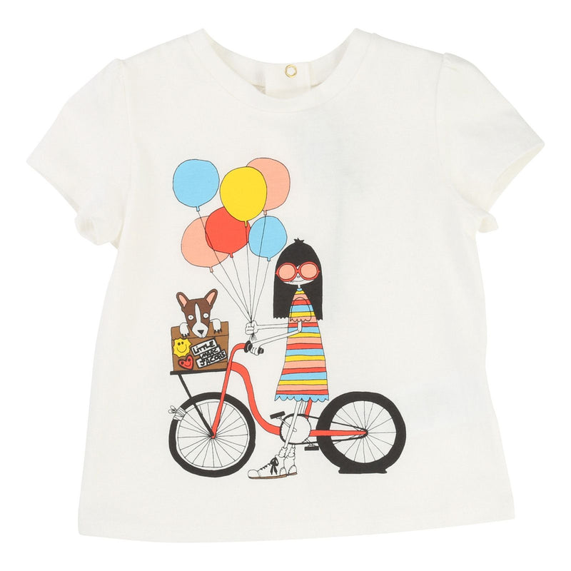 Baby Girls Ivory 'Mrs Marc' Printed Jersey T-Shirt - CÉMAROSE | Children's Fashion Store