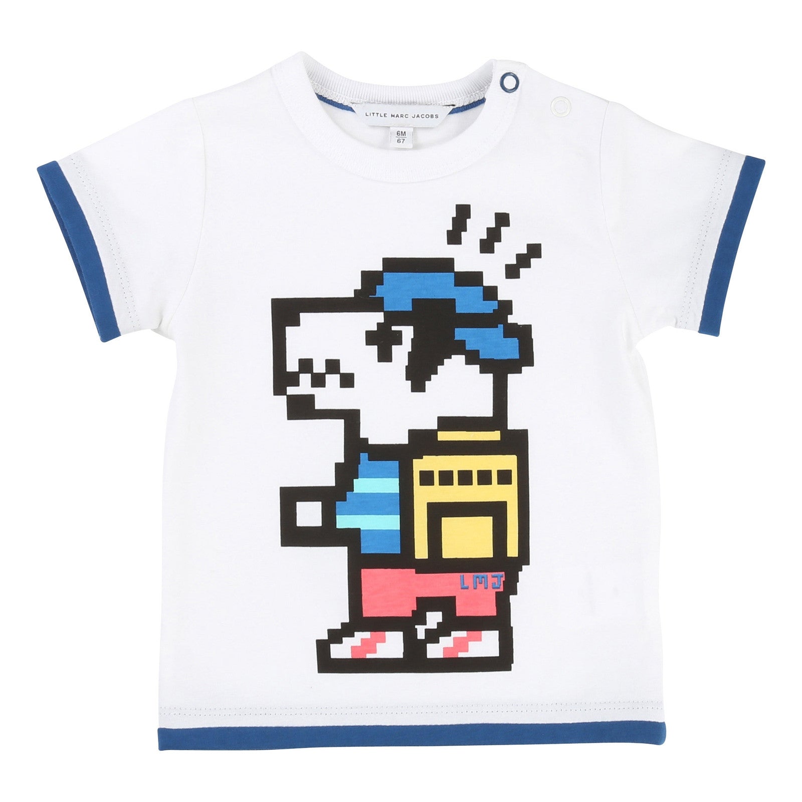 Baby Boys White Fancy Printed Cotton Jersey T-Shirt - CÉMAROSE | Children's Fashion Store