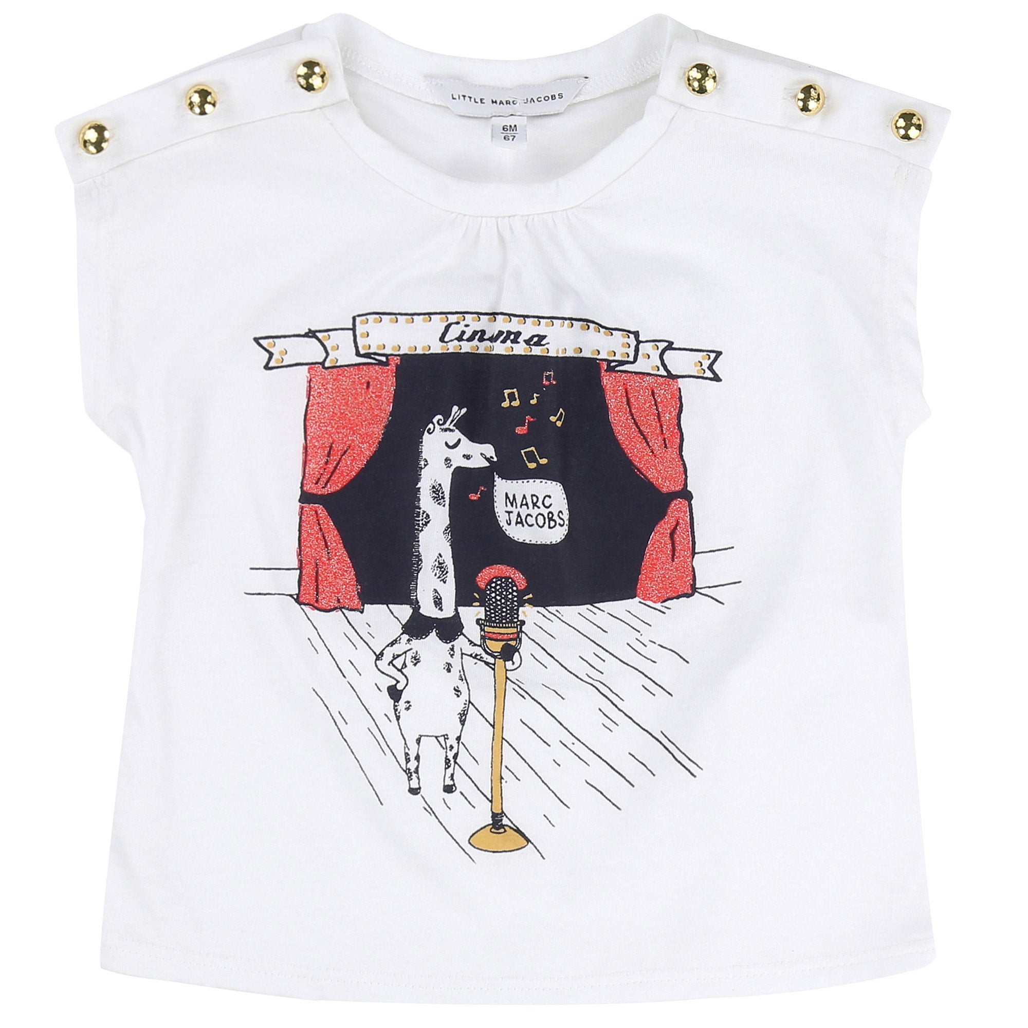 Baby Girls White Cotton T-shirt - CÉMAROSE | Children's Fashion Store - 1