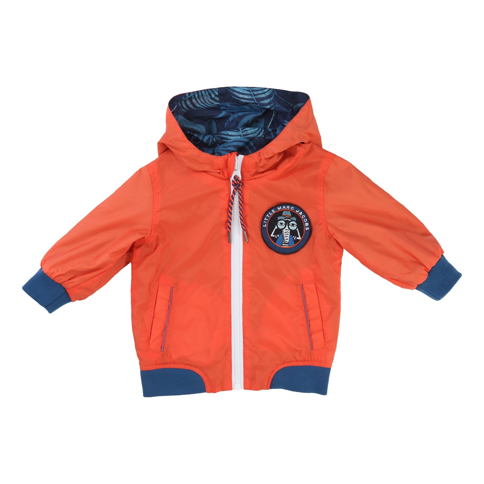 Baby Boys Red&Blue Printed Reversibe Zip-up Hooded Jacket - CÉMAROSE | Children's Fashion Store - 1