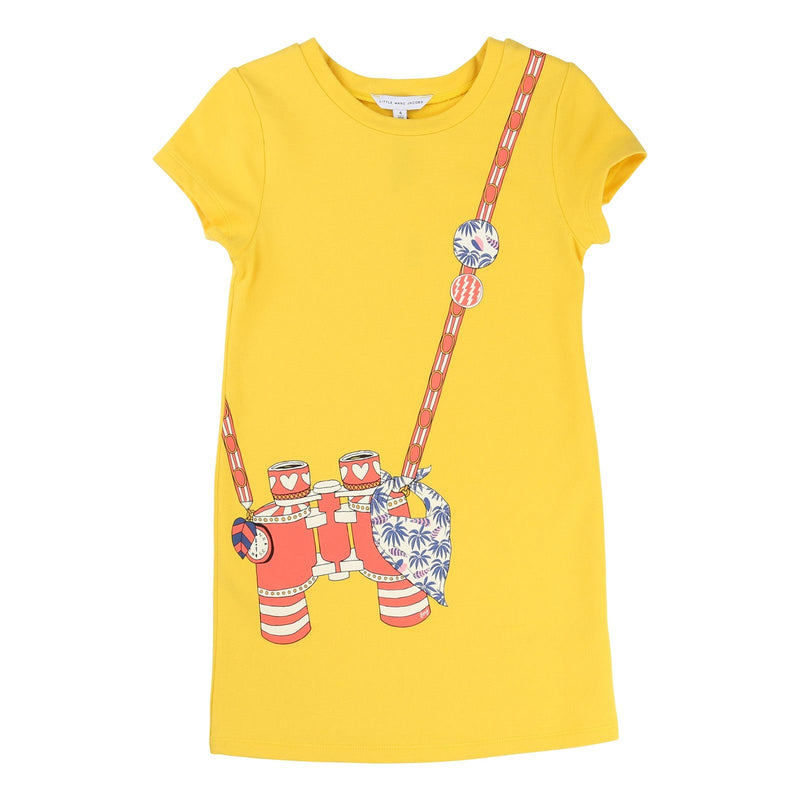 Girls Yellow Cotton Telescope Printed Optical Illusionfleece Dress - CÉMAROSE | Children's Fashion Store