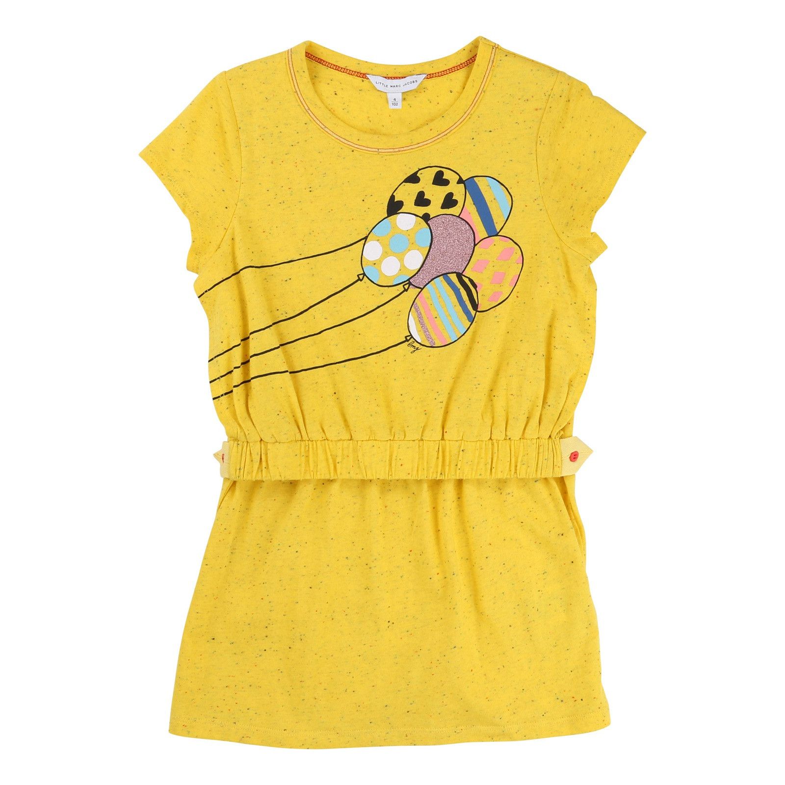 Girls Yellow Cotton Fancy Illustration Printed Fleece Dress - CÉMAROSE | Children's Fashion Store
