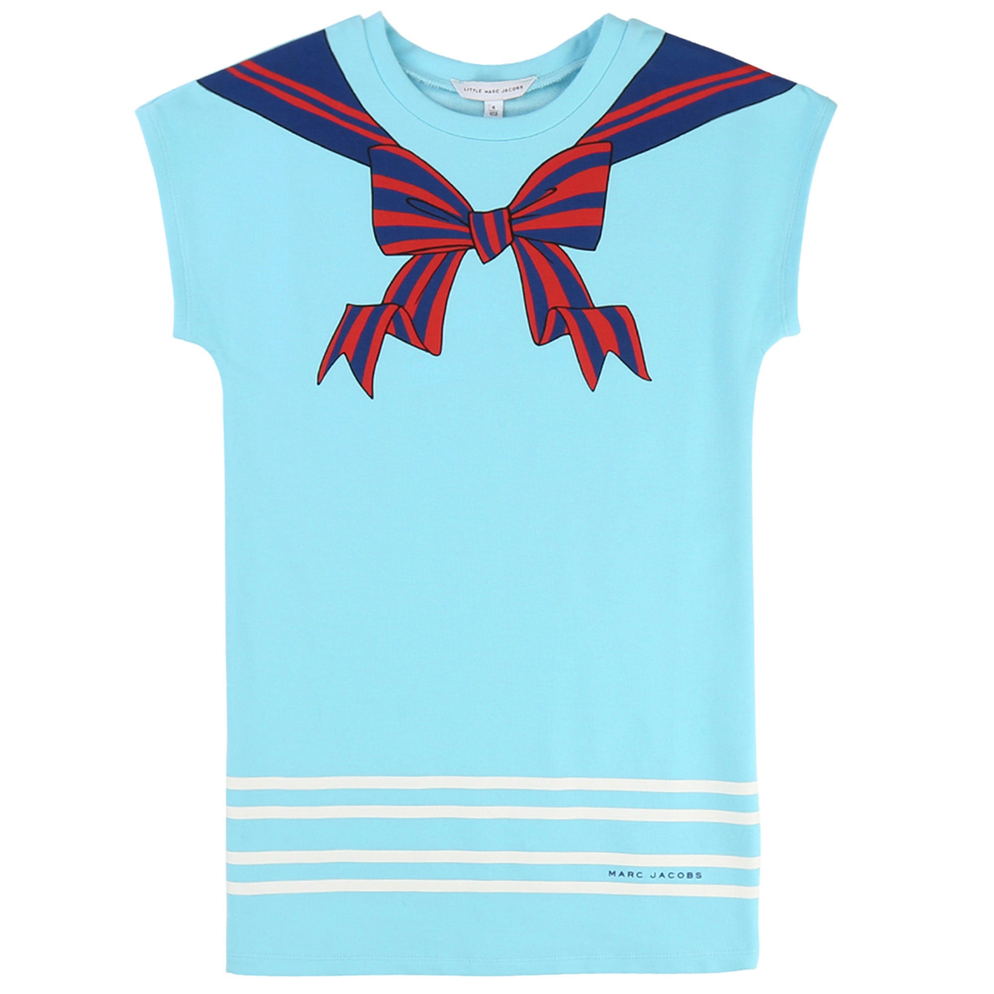 Girls Light Blue Dress With Bow - CÉMAROSE | Children's Fashion Store - 1