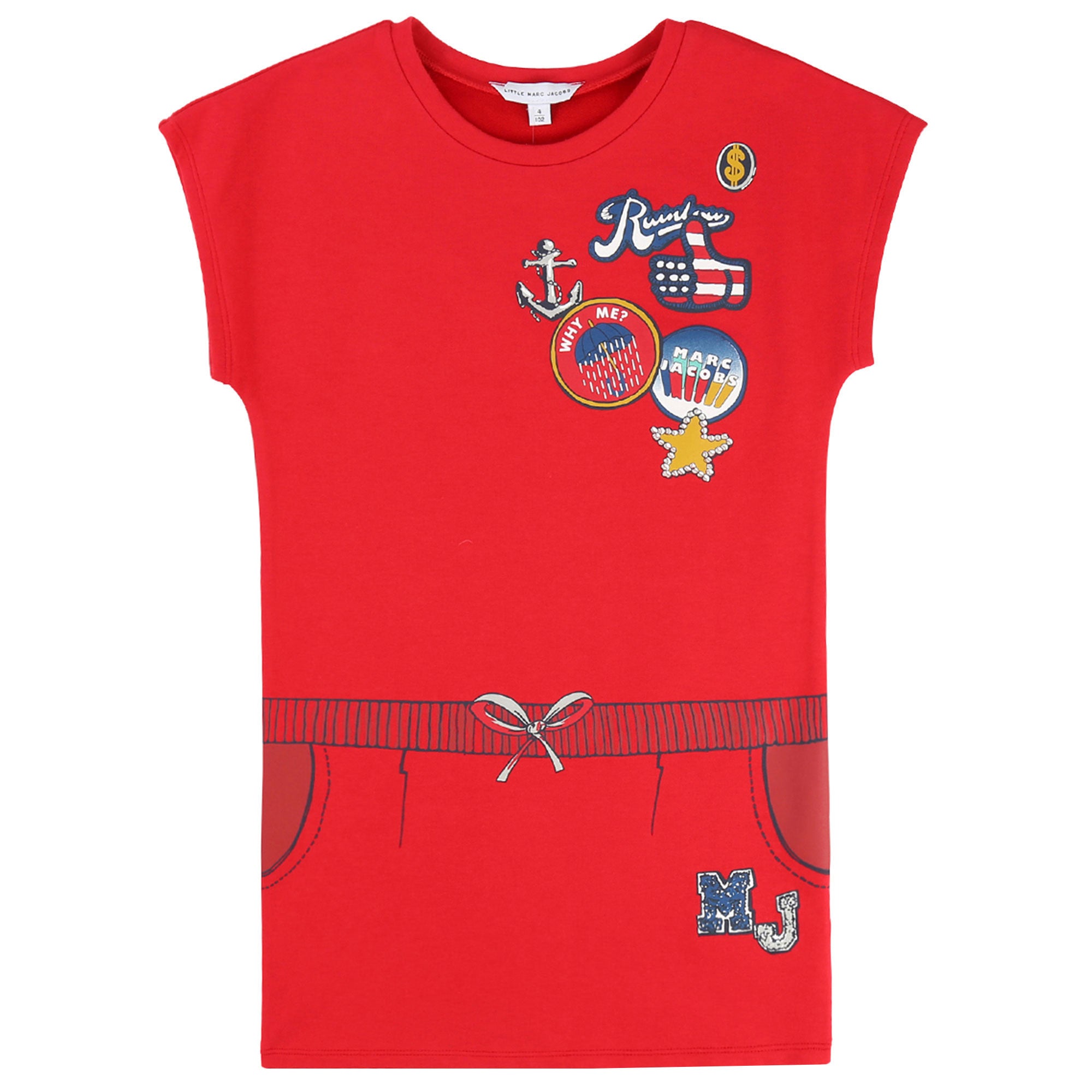 Girls Red Jersey Dress - CÉMAROSE | Children's Fashion Store - 1