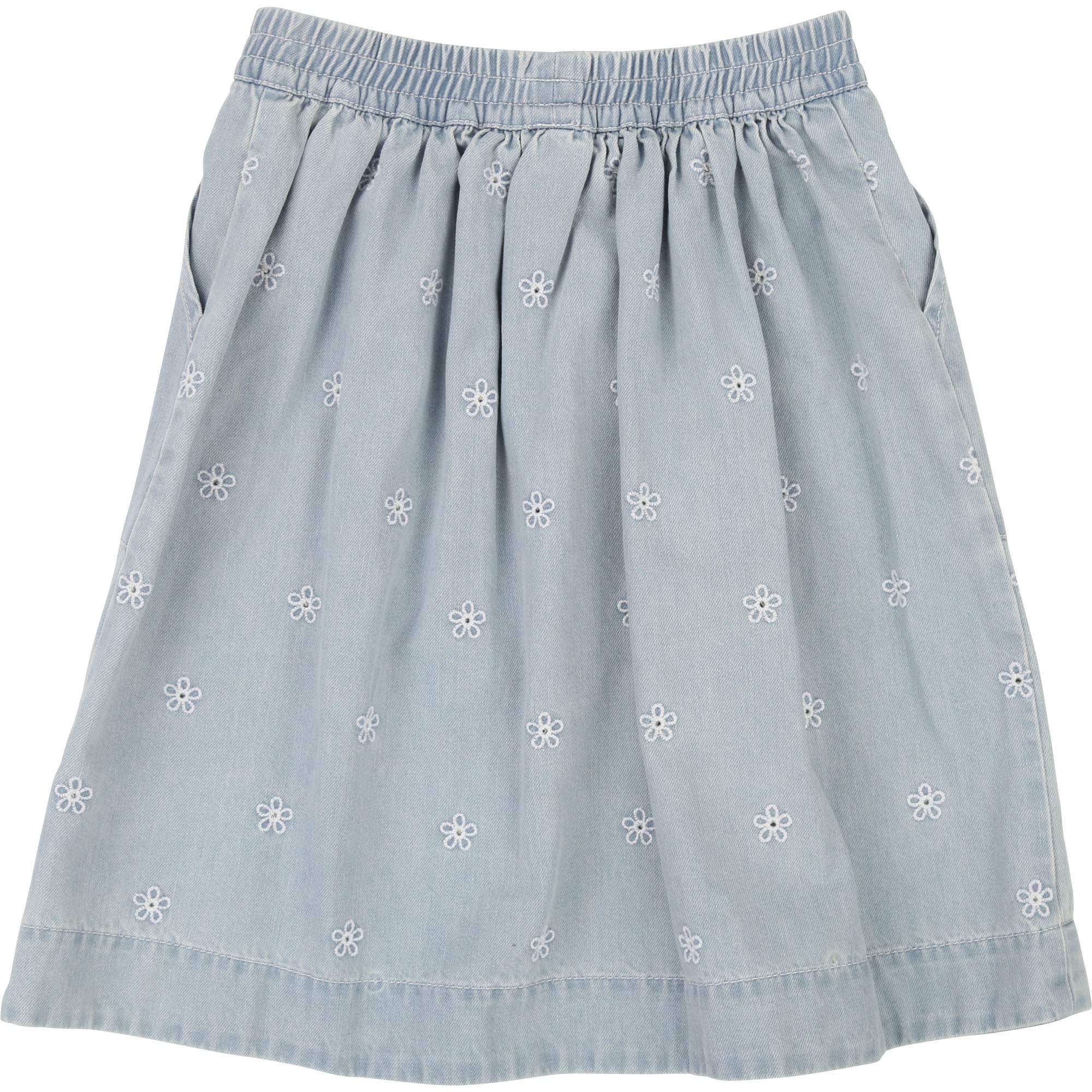 Girls Light Blue Cotton Skirt
