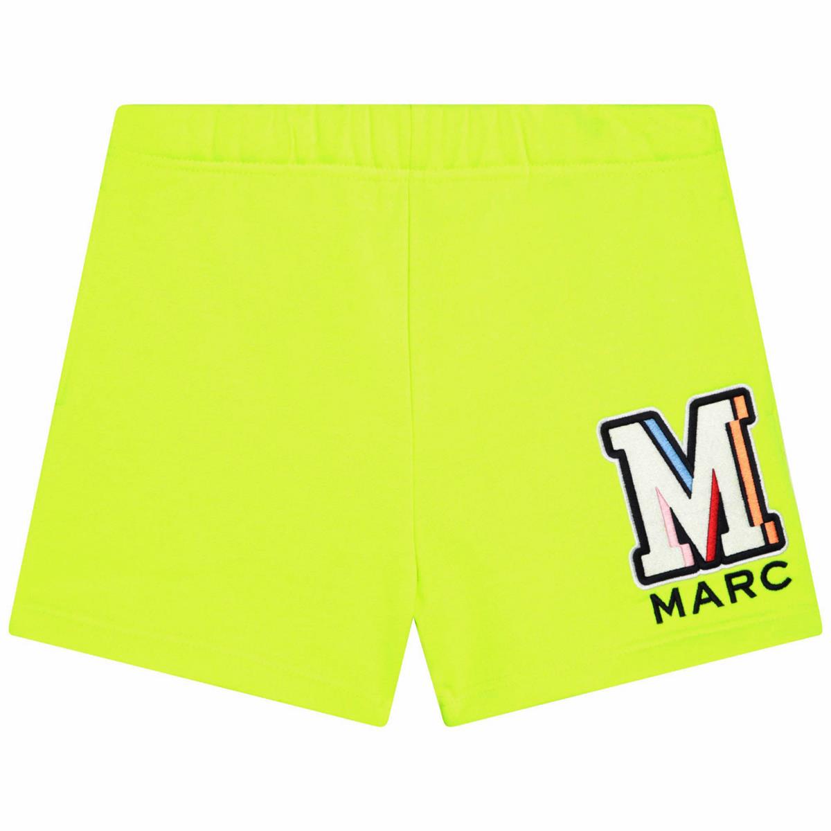 Boys Fluo Yellow Logo Shorts