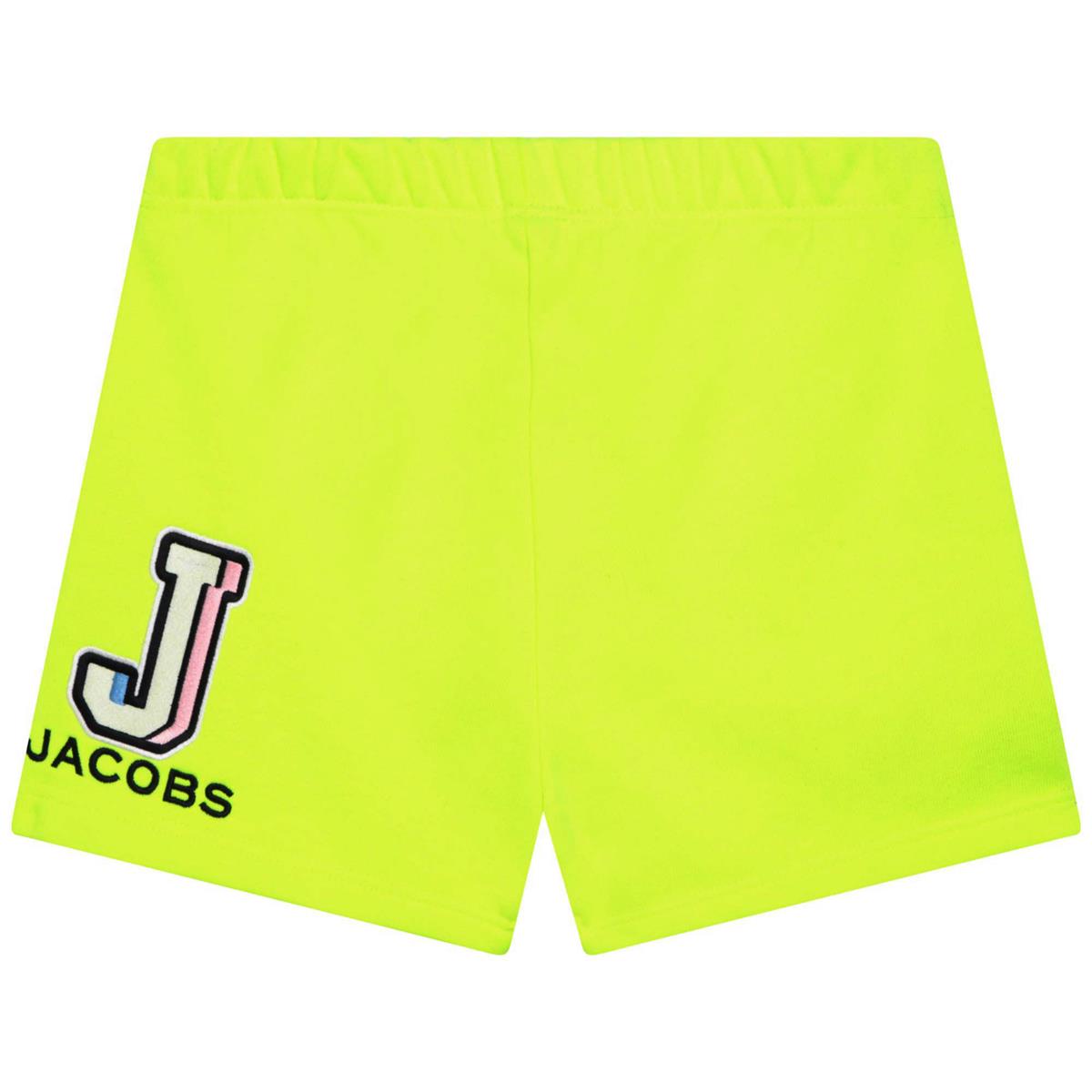 Boys Fluo Yellow Logo Shorts