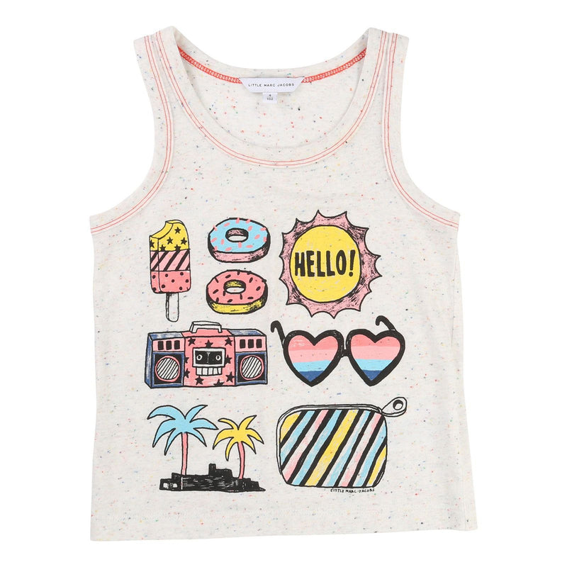 Girls Ivory Fancy Illustration Printed Cotton Vest - CÉMAROSE | Children's Fashion Store