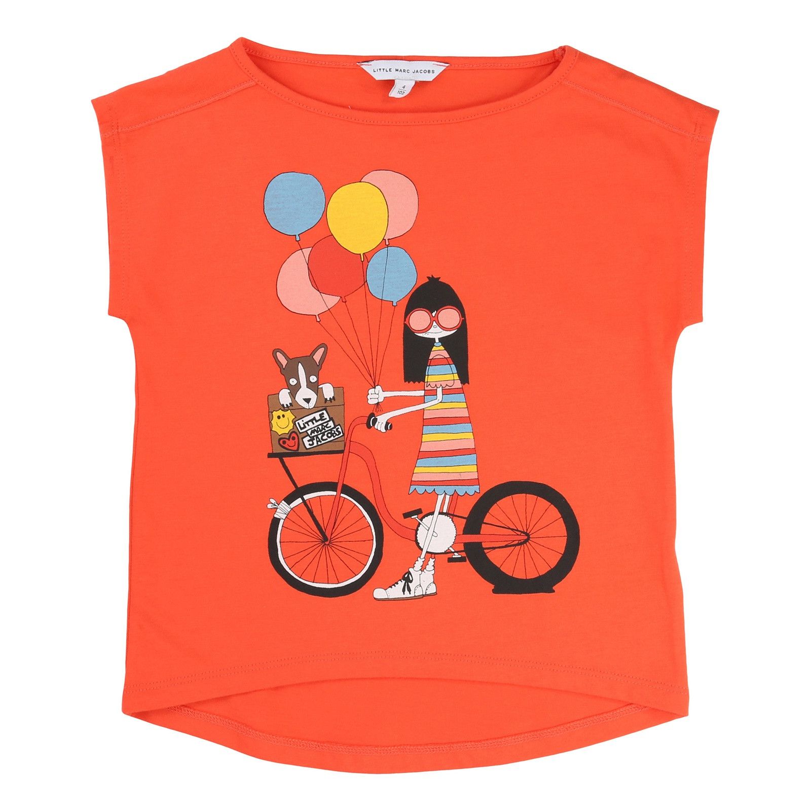Girls Red 'Mrs Marc' Printed Jersey T-Shirt - CÉMAROSE | Children's Fashion Store