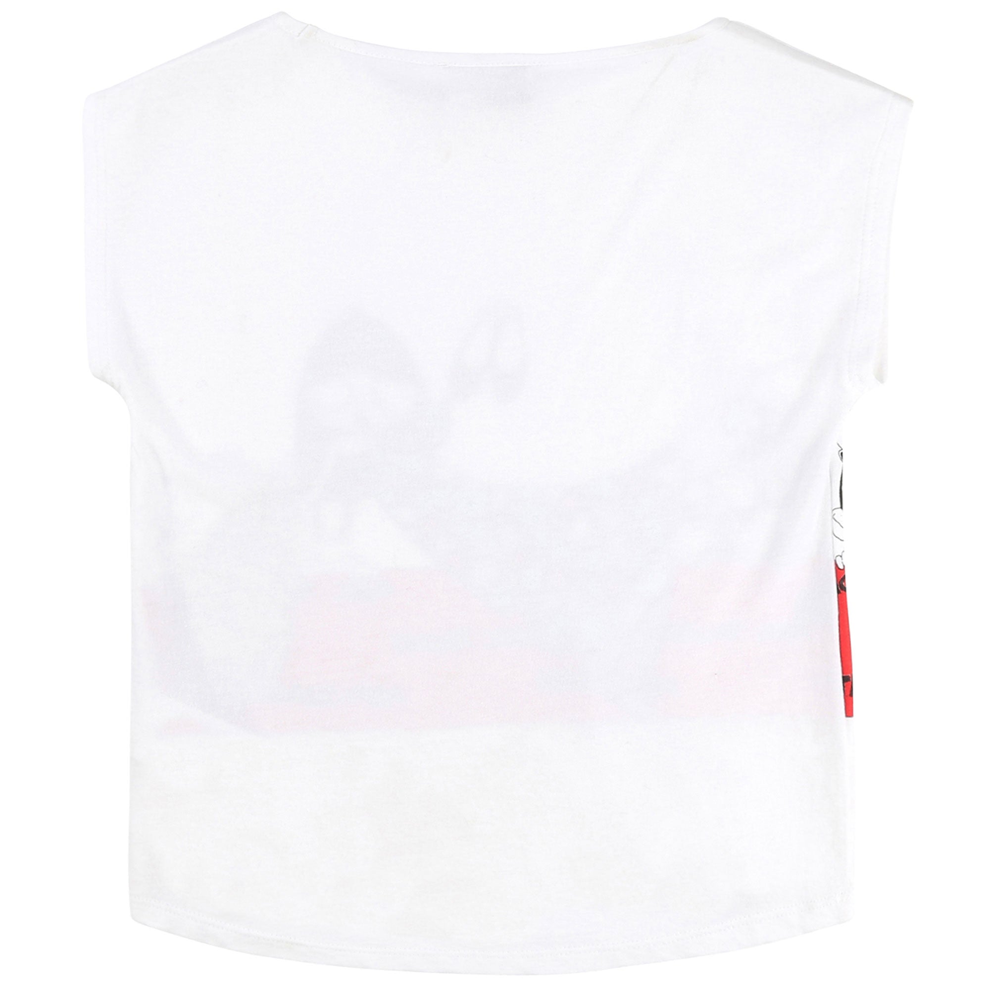 Girls White Cotton Modal T-shirt - CÉMAROSE | Children's Fashion Store - 2