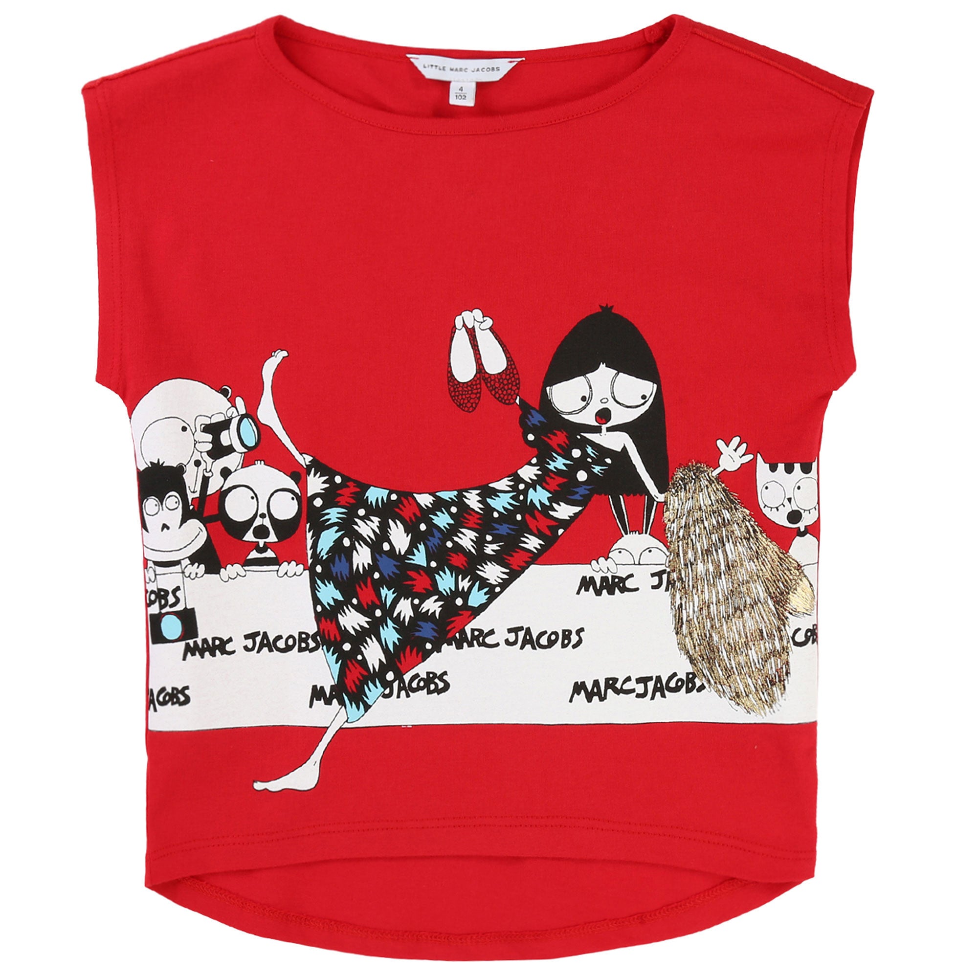 Girls Red Cotton Modal T-shirt - CÉMAROSE | Children's Fashion Store - 1