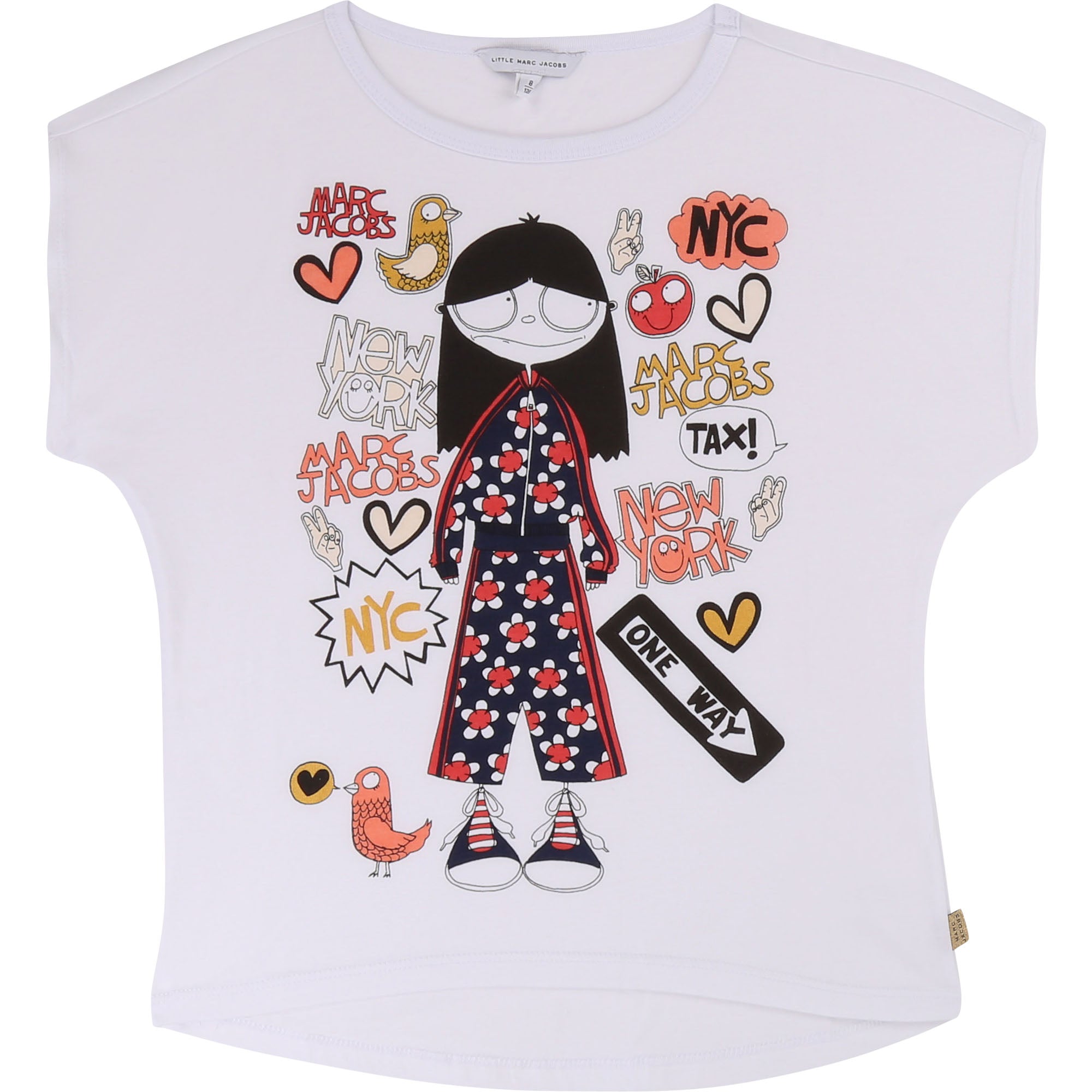 Girls White Printed T-shirt