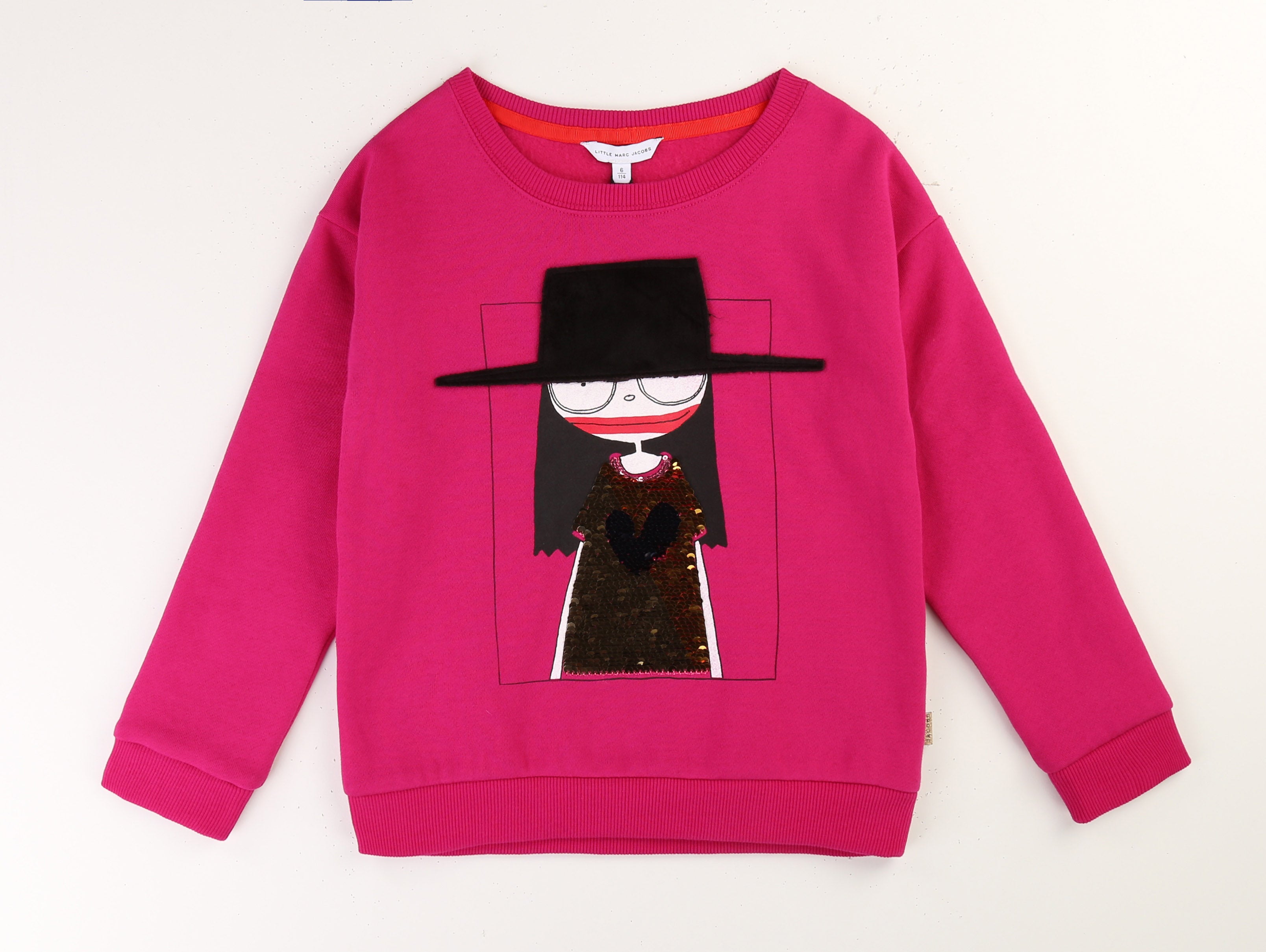 Girls Pink Pattern Cotton Sweatshirt