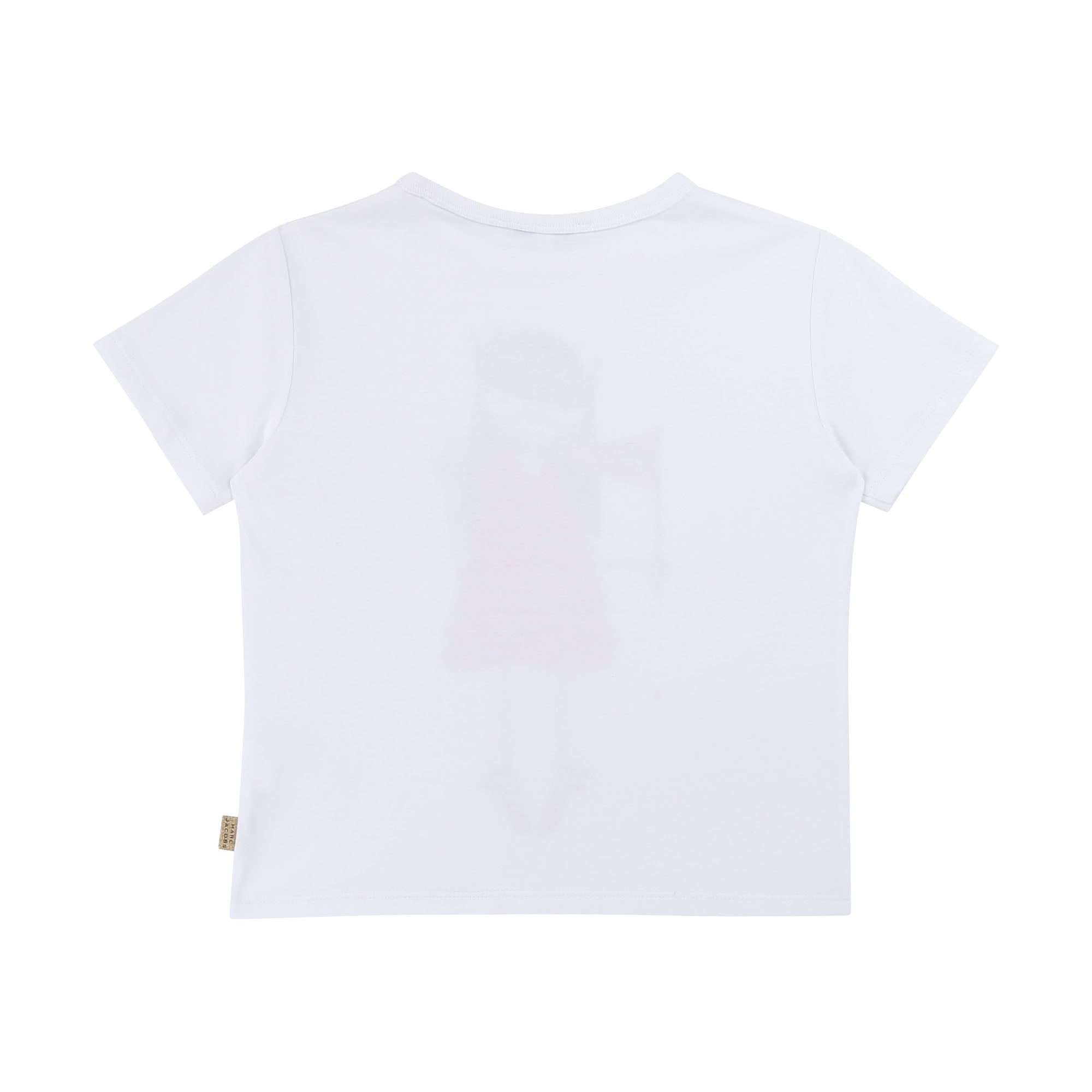 Girls White Pattern Cotton T-shirt