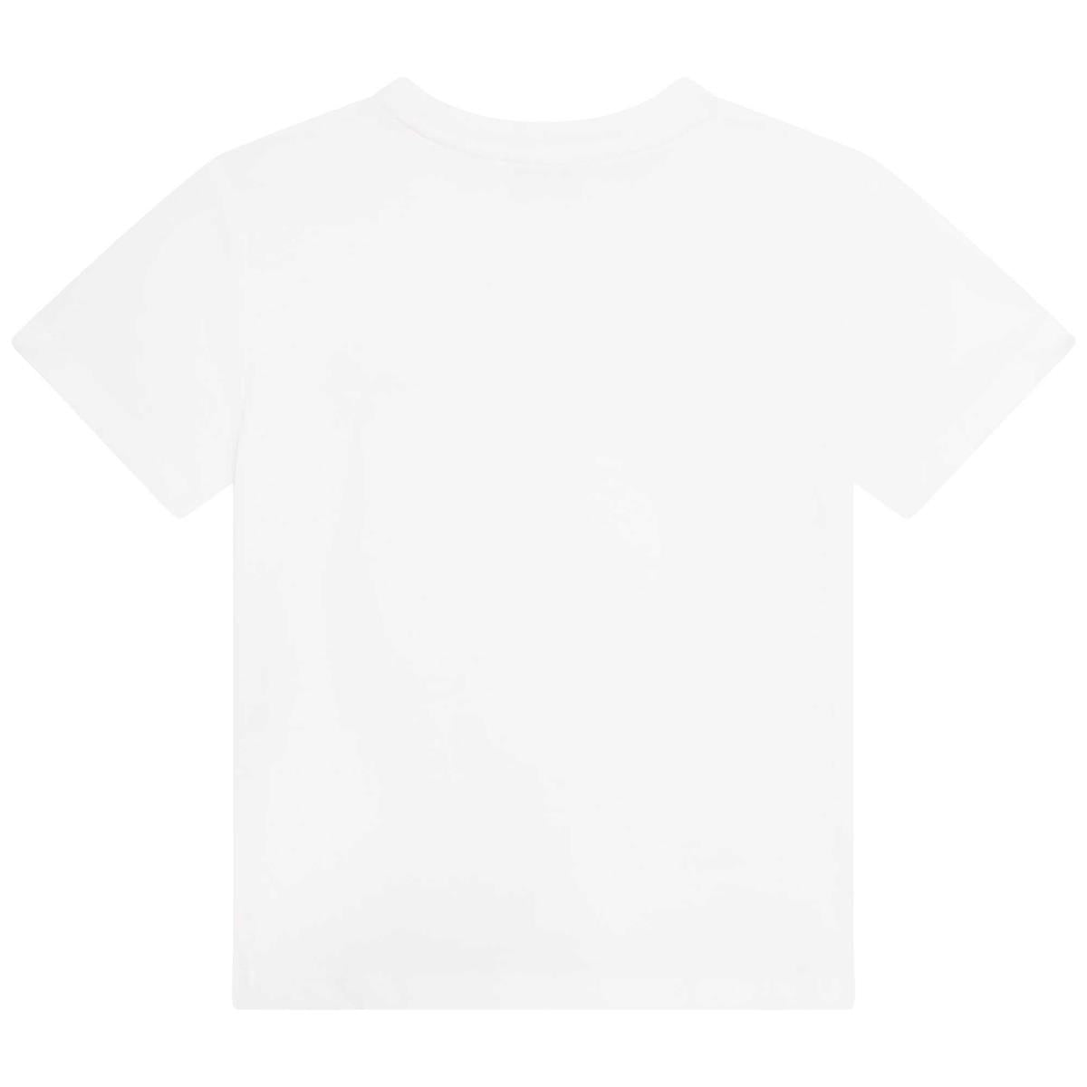 Boys White Printed T-Shirt