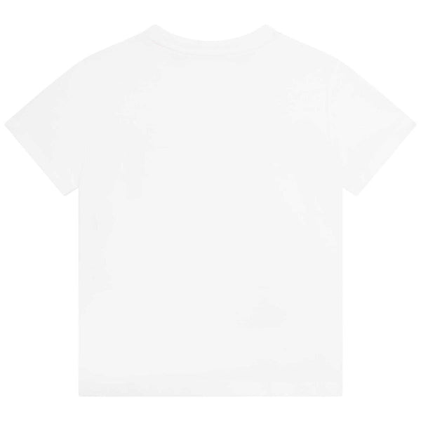 Girls White Printed T-Shirt