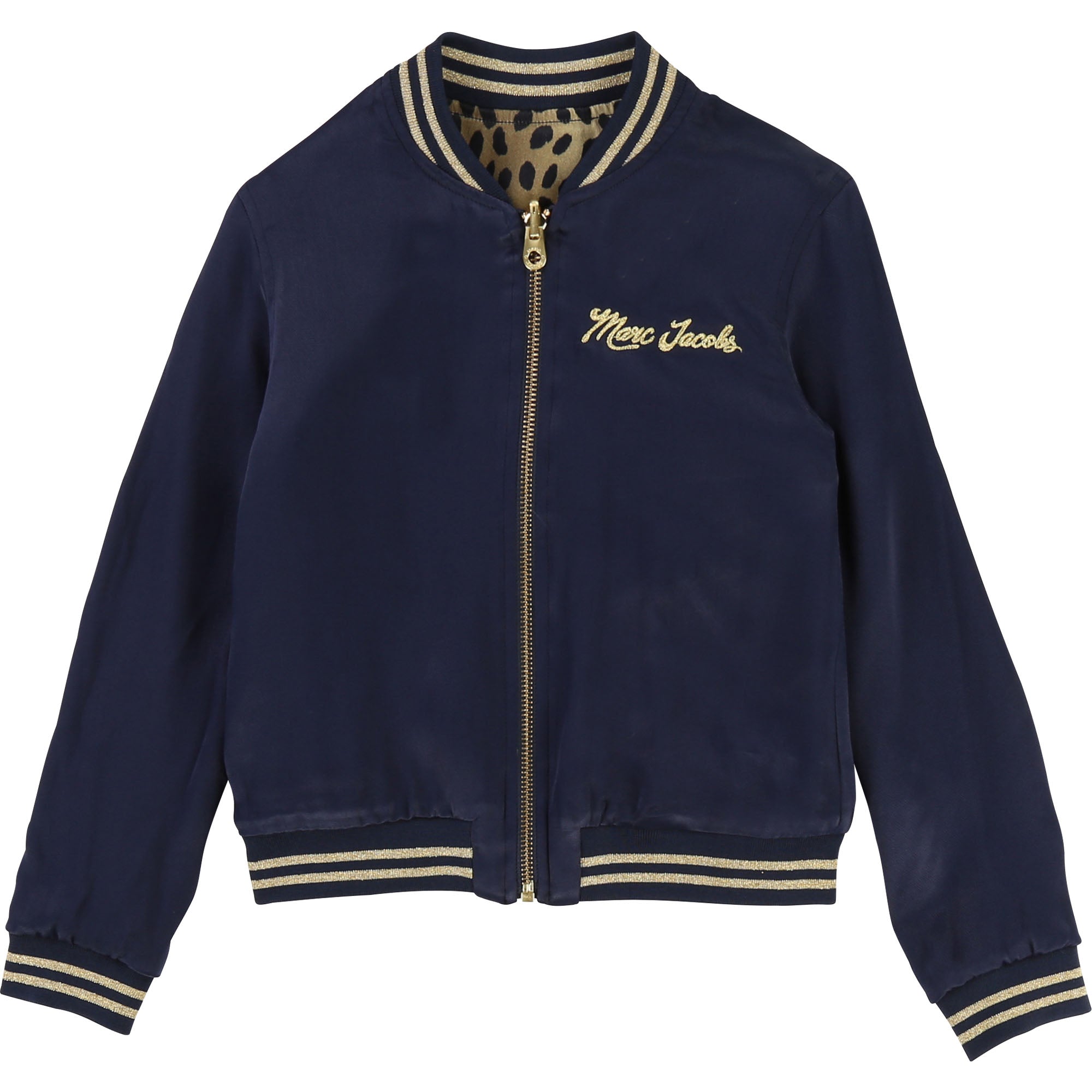 Girls Beige & Navy Cotton Reversibie Jacket