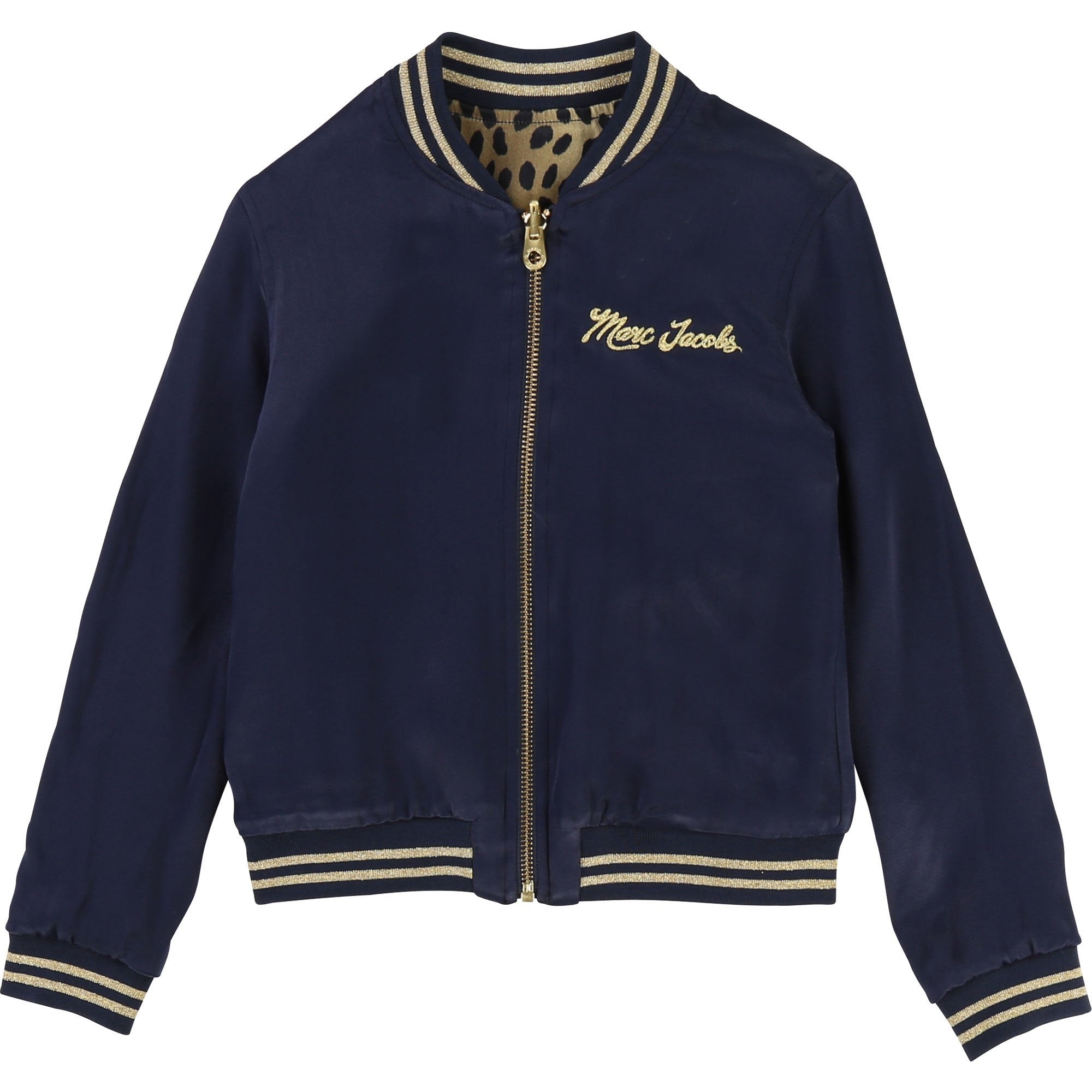 Girls Beige & Navy Cotton Reversibie Jacket