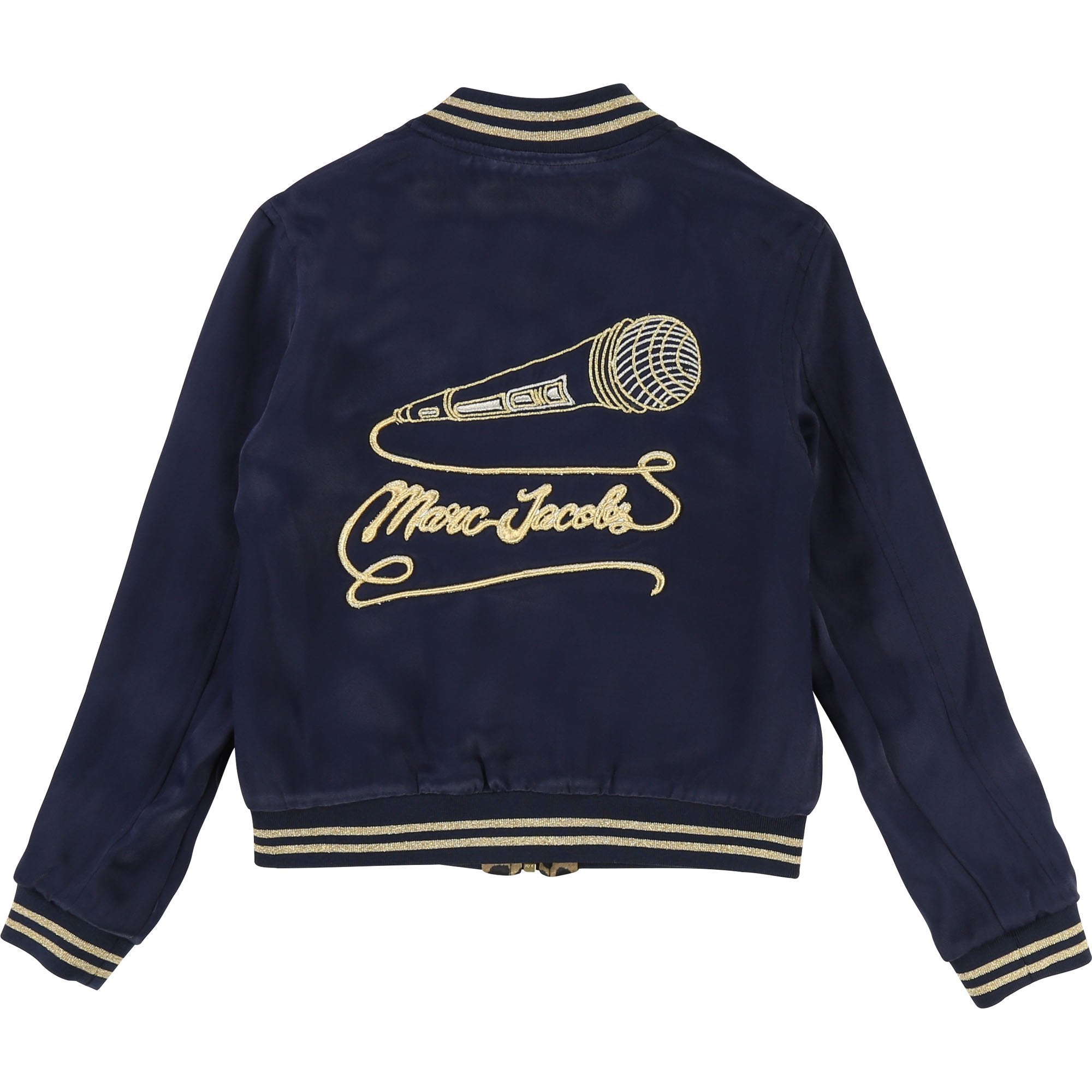 Girls Beige & Navy Cotton Reversibie Jacket