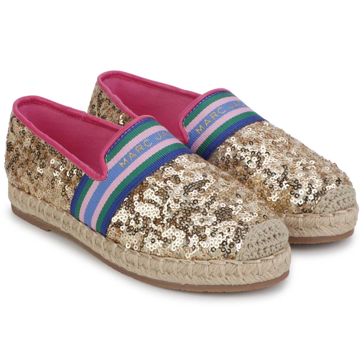 Girls Gold Sequin Shoes