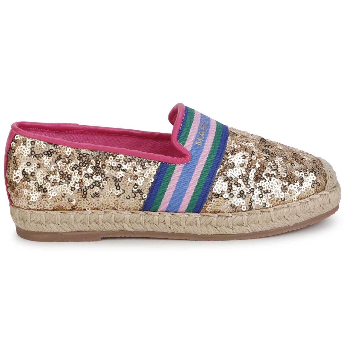 Girls Gold Sequin Shoes