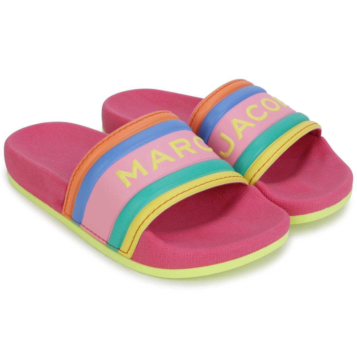 Girls Pink Logo Sandals