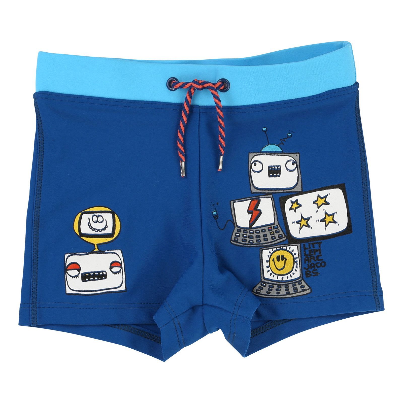 Boys Royal Blue Cotton Fancy Printed Trims Swim Shorts - CÉMAROSE | Children's Fashion Store