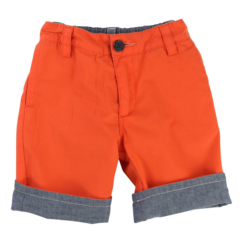 Boys Red Turn Cuffs Reversibe Shorts - CÉMAROSE | Children's Fashion Store