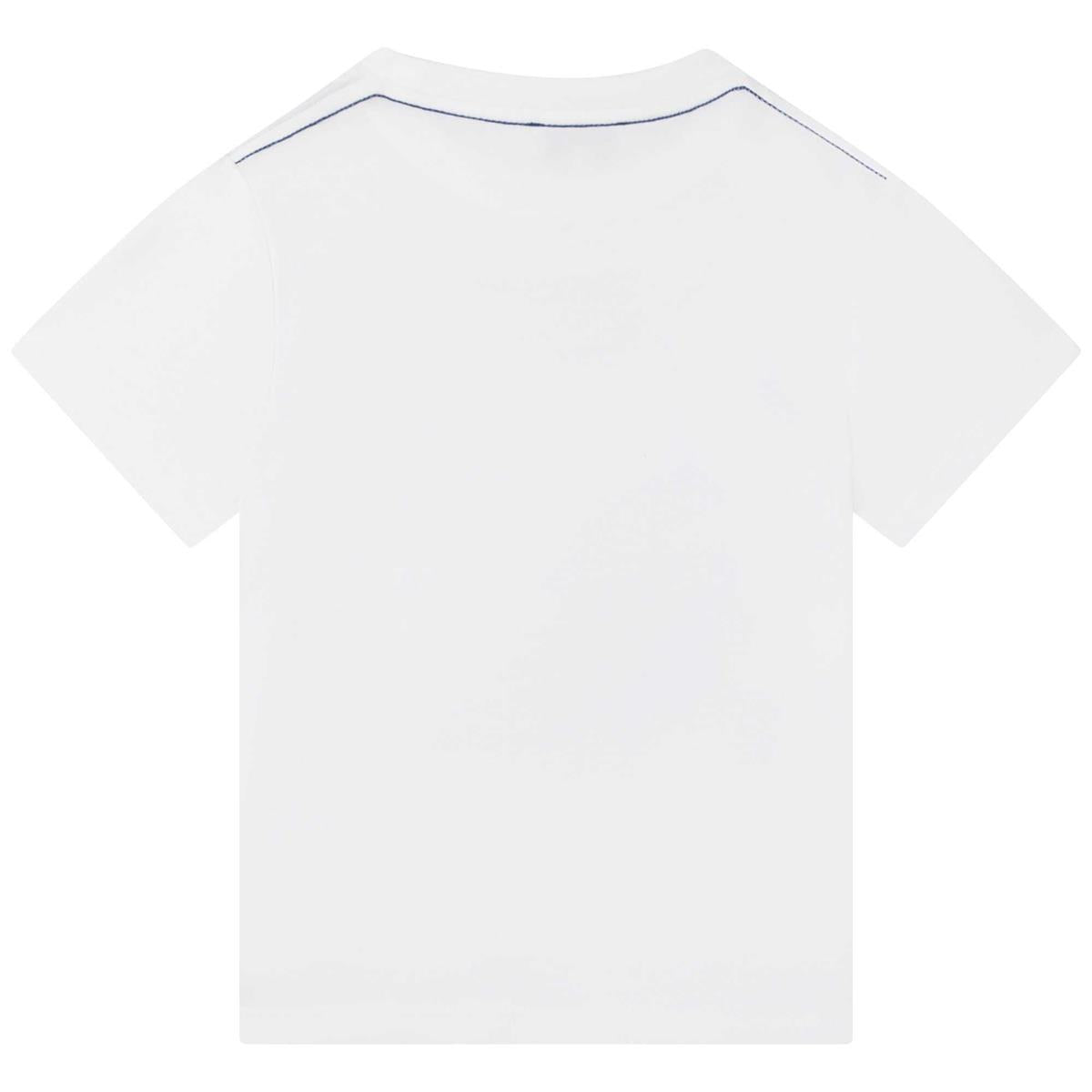 Boys White Printed T-Shirt