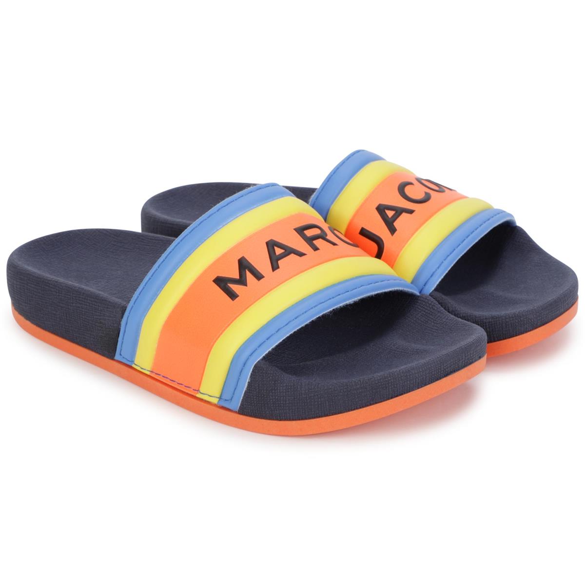 Boys Navy Logo Sandals