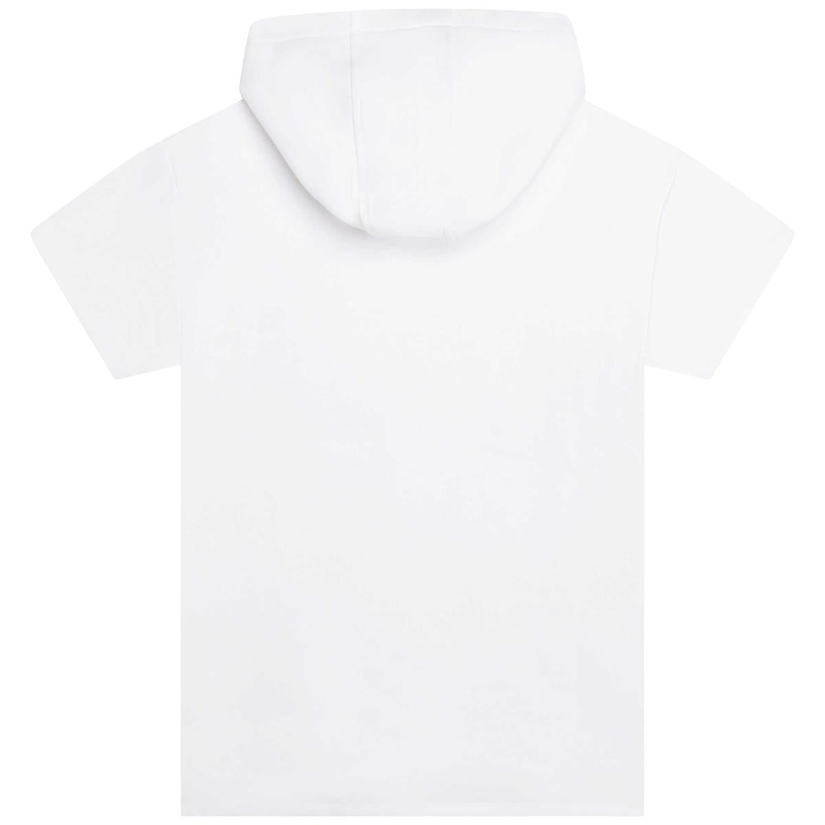 Girls White Hooded Dress