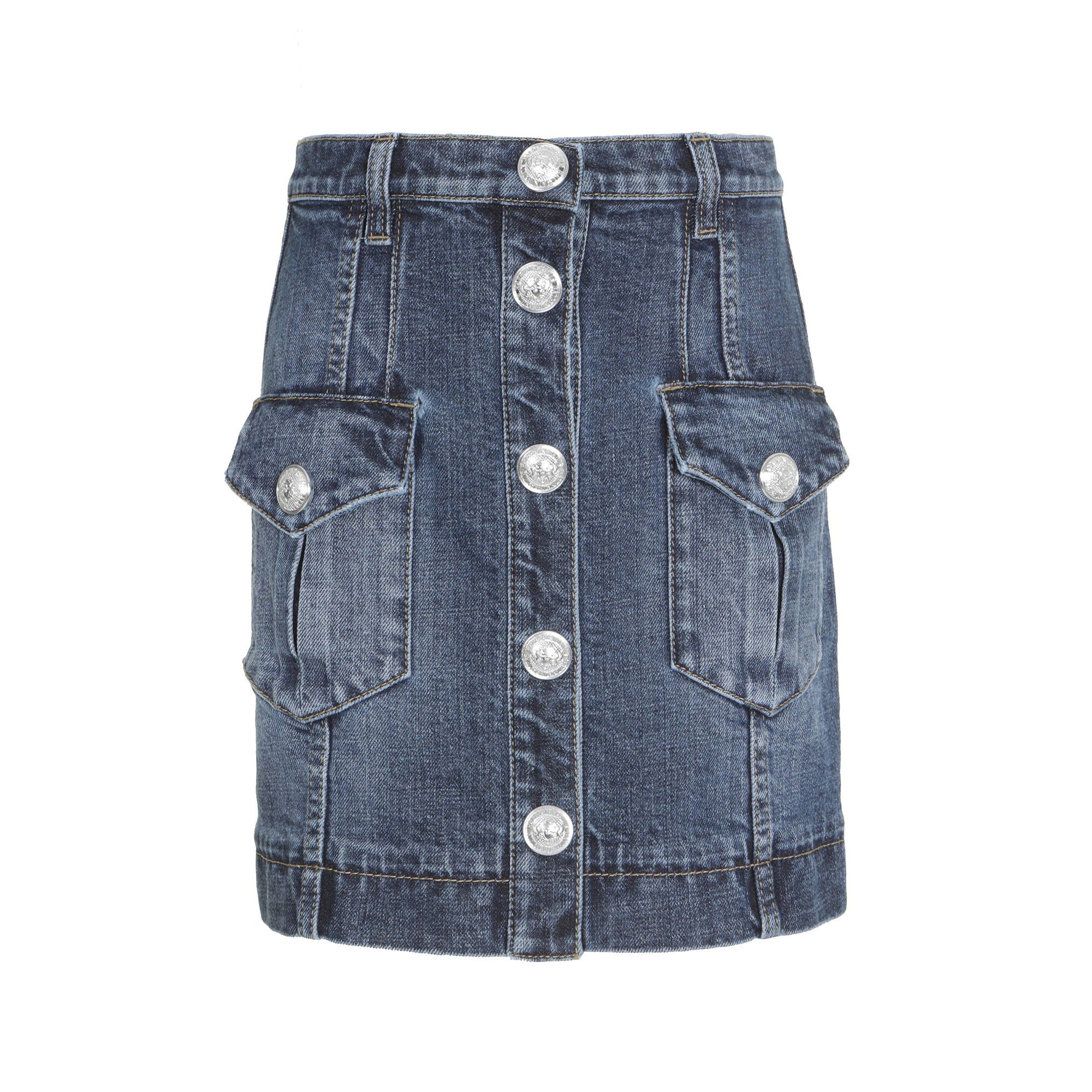 Girls Denim Blue Cotton Skirt