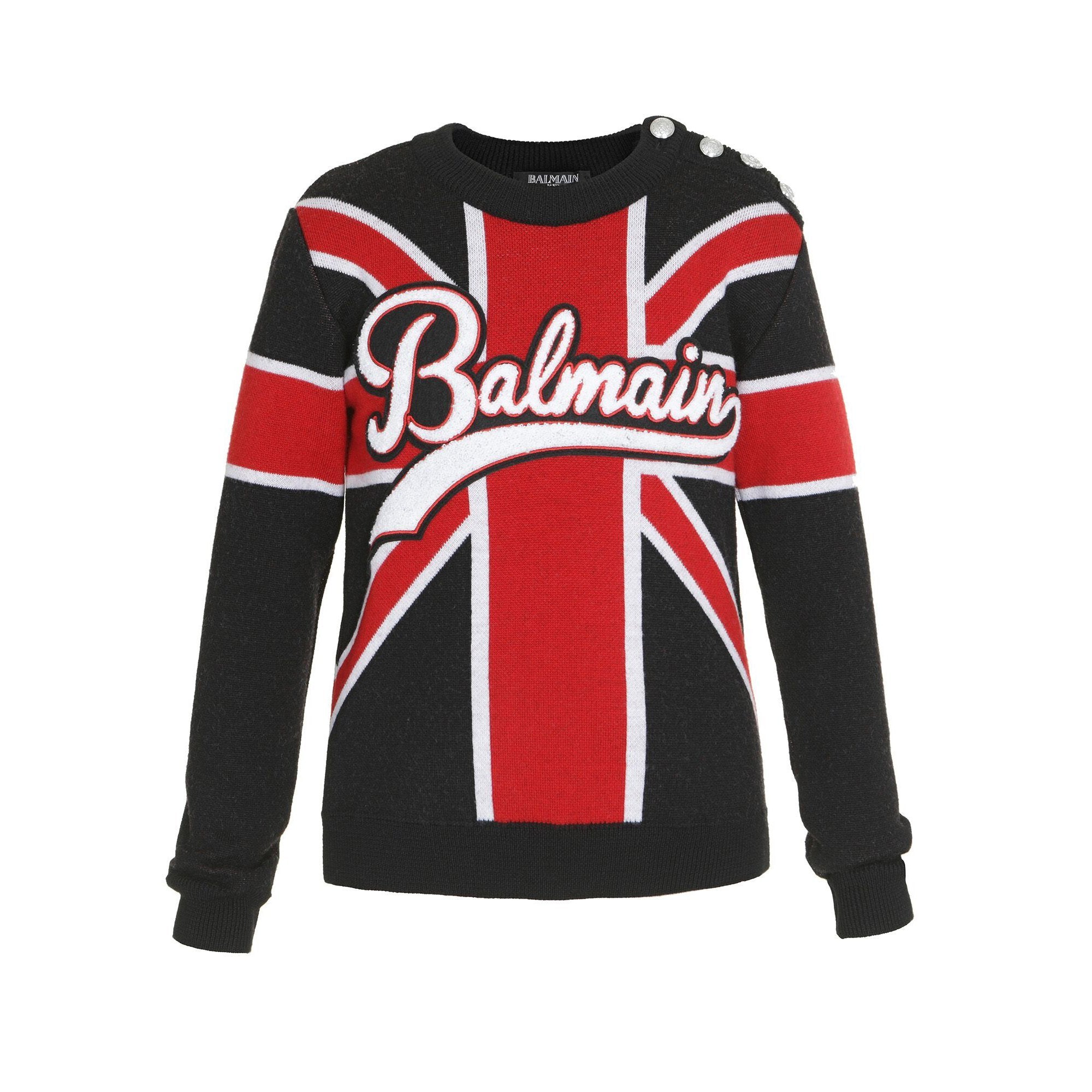 Girls & Boys Black Logo Sweater