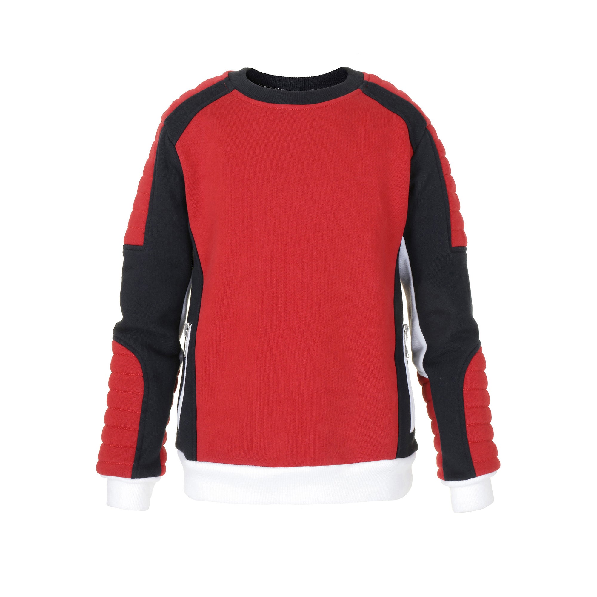 Boys & Girls Red & Black Cotton Sweatshirt