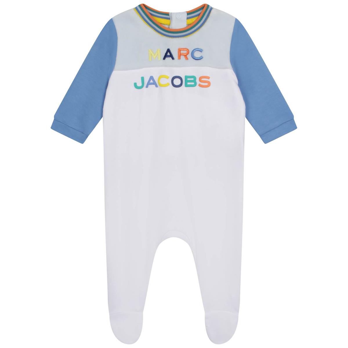 Baby Boys Blue Logo Babysuit