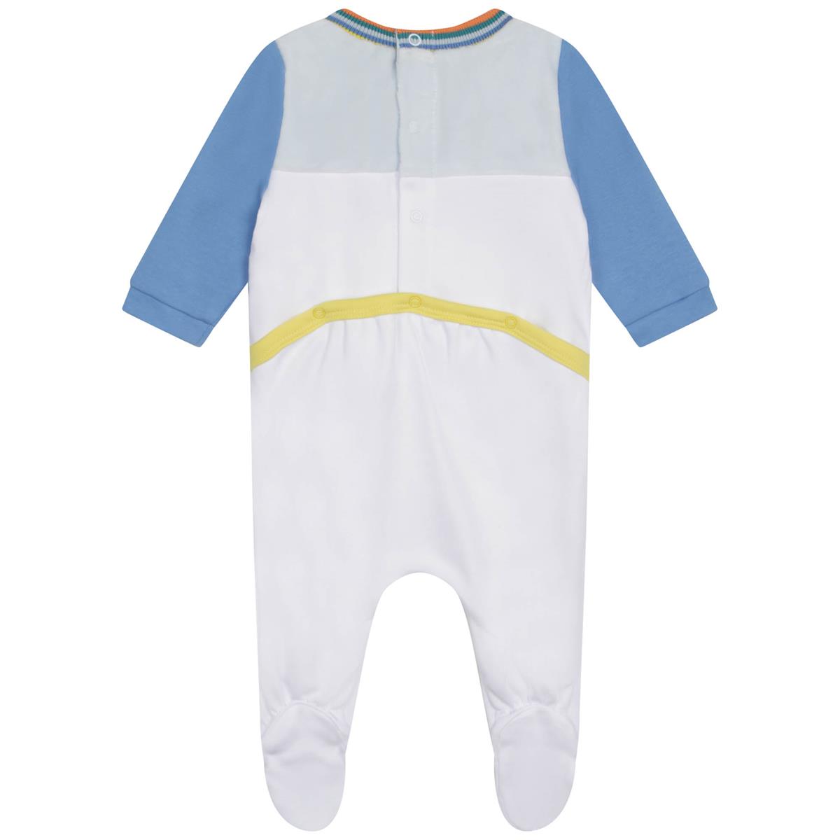 Baby Boys Blue Logo Babysuit