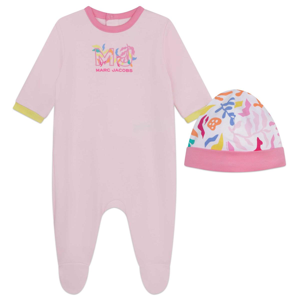 Baby Girls Pink Logo Babysuit Set