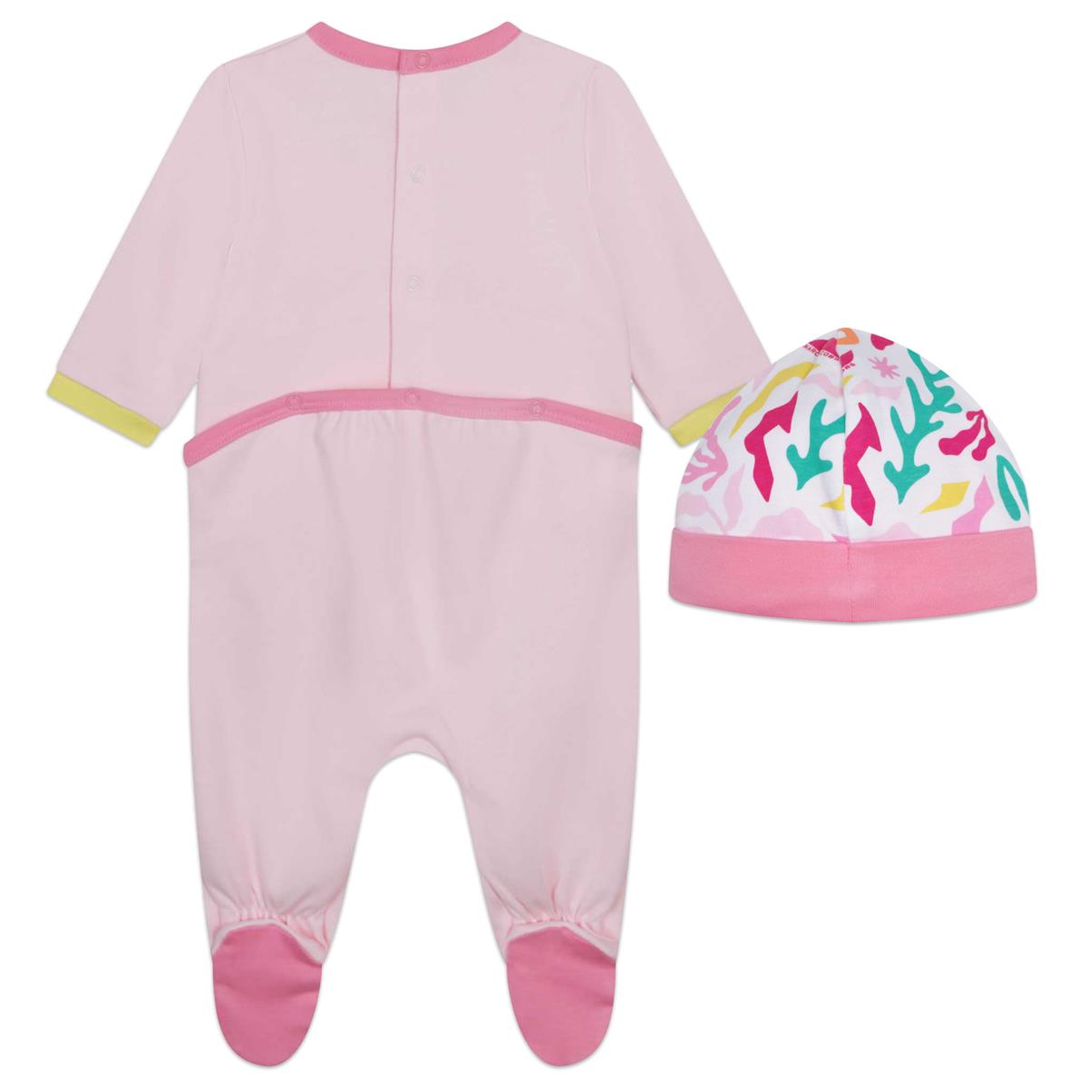 Baby Girls Pink Logo Babysuit Set