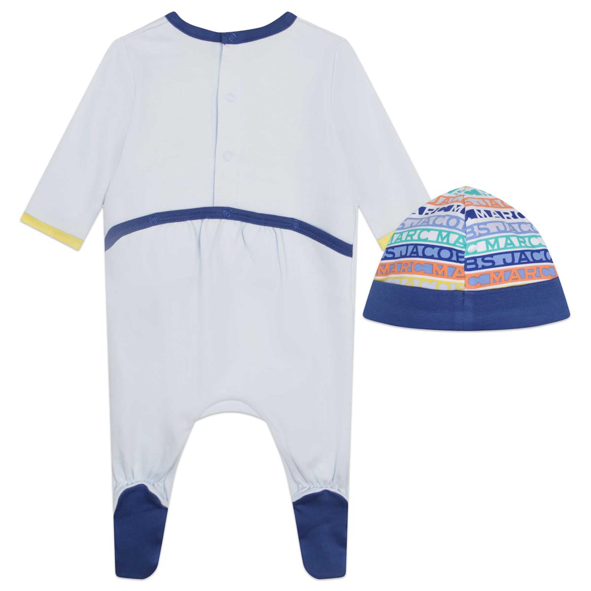 Baby Boys Blue Logo Babysuit Set