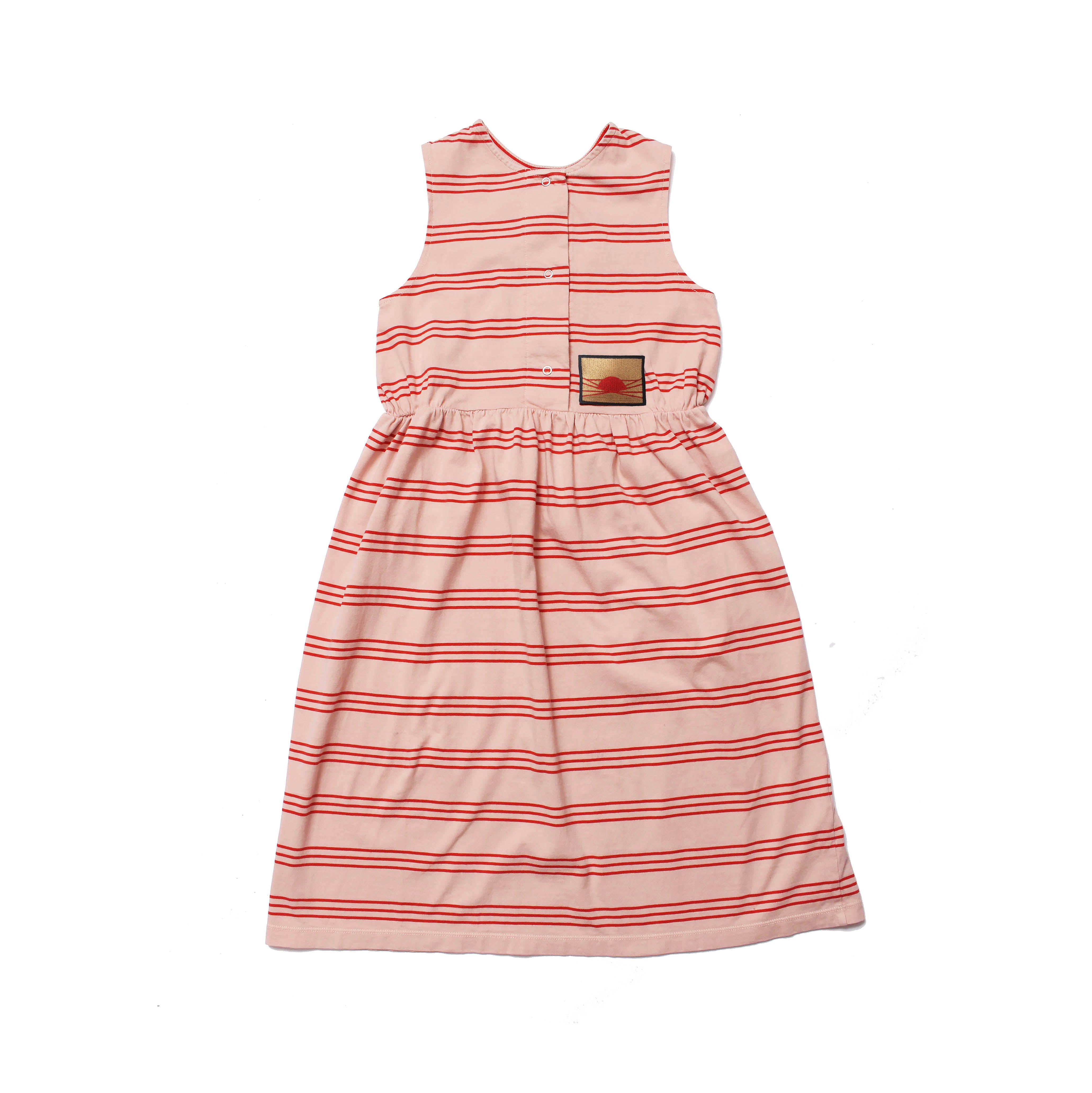 Girls Pink Stripes Cotton Dress