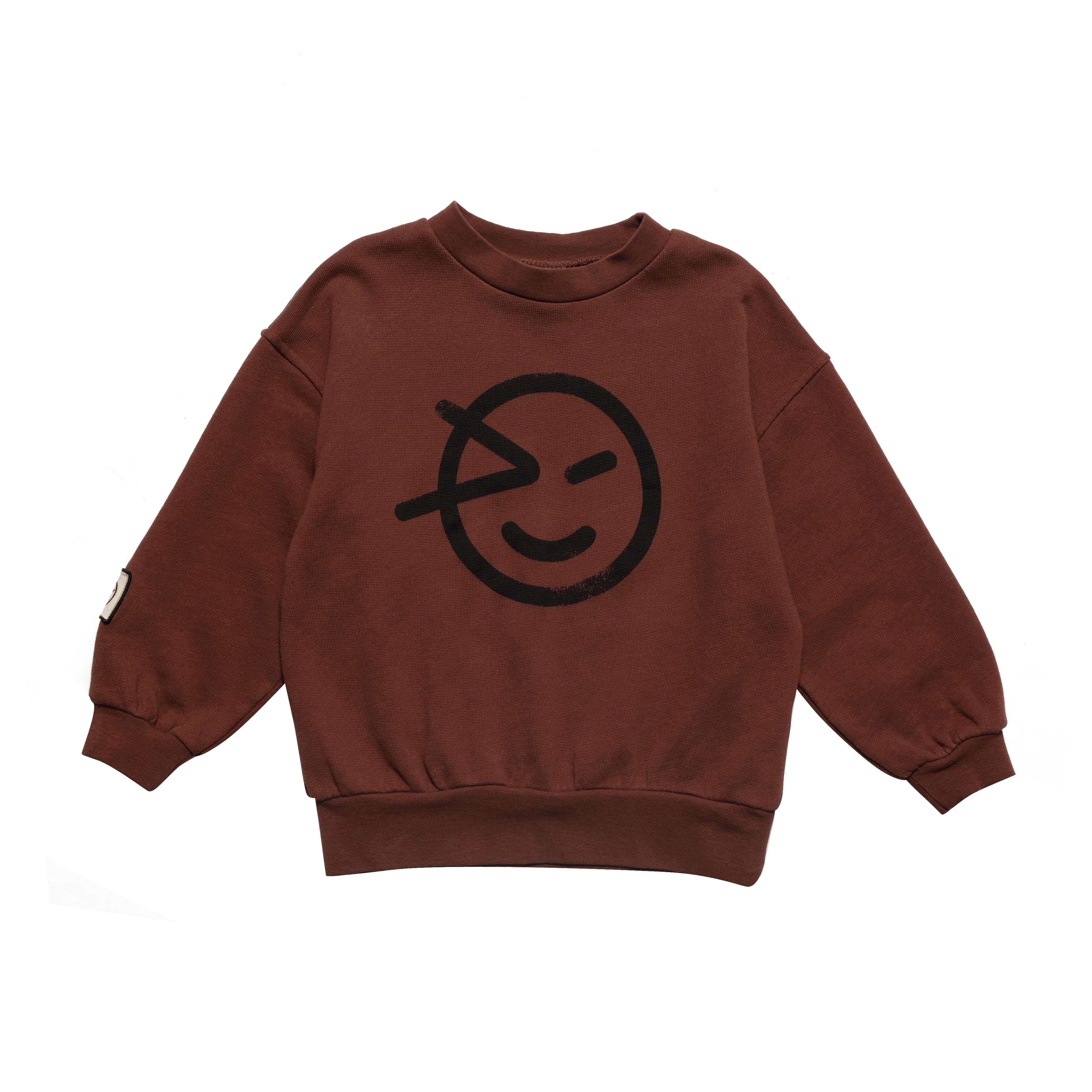 Boys & Girls Dark Brown Cotton Sweatshirt