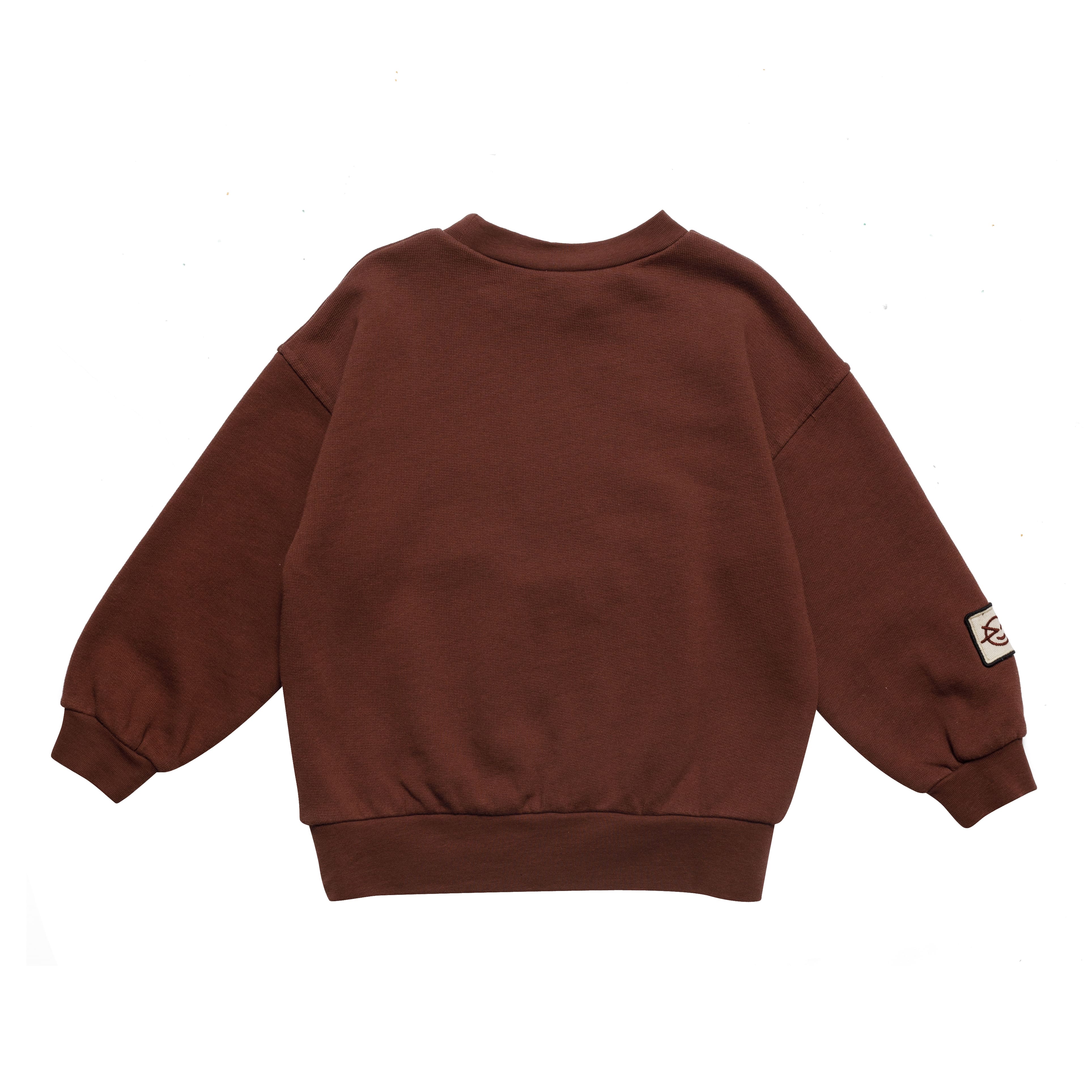 Boys & Girls Dark Brown Cotton Sweatshirt