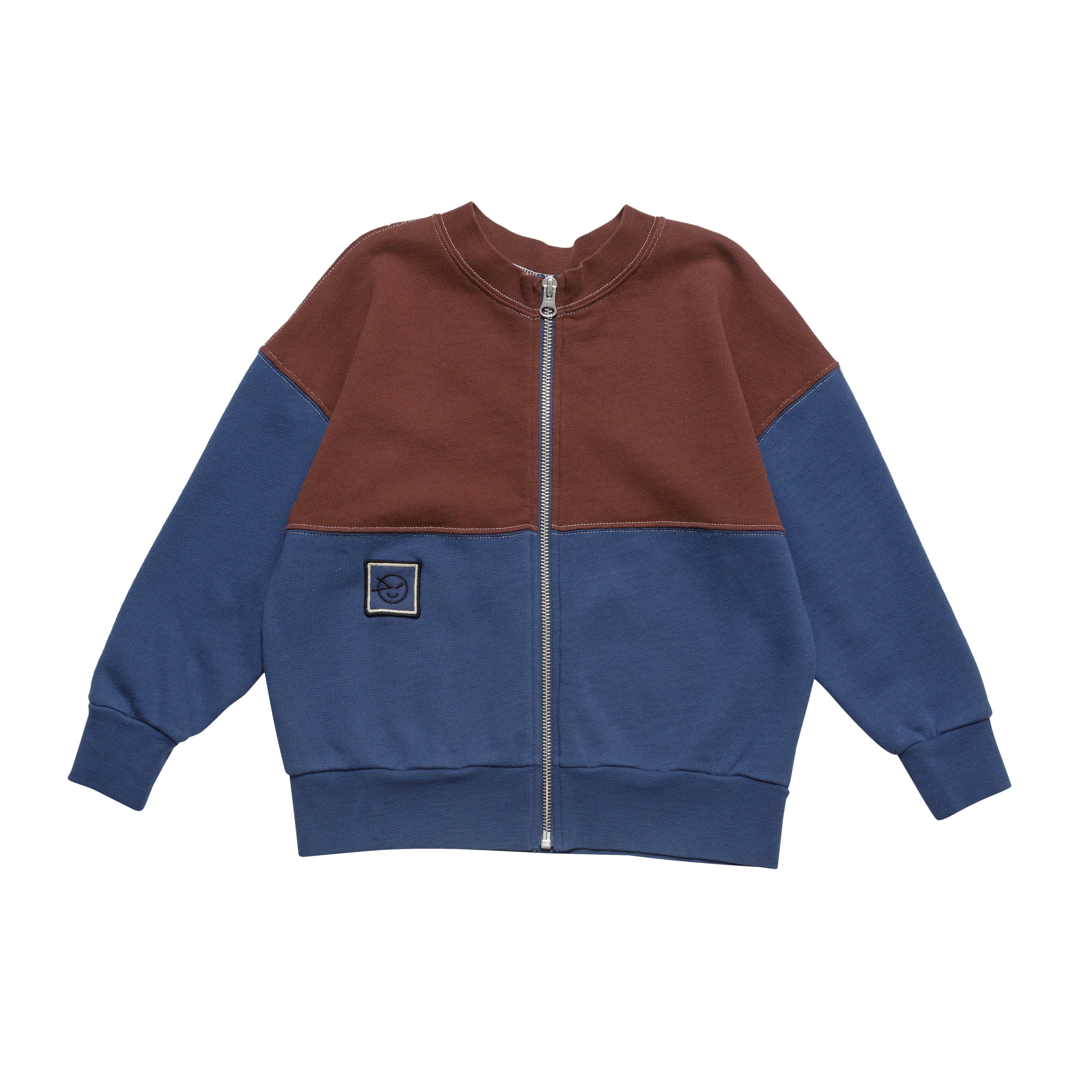 Boys & Girls Blue Cotton Zip-Up Top