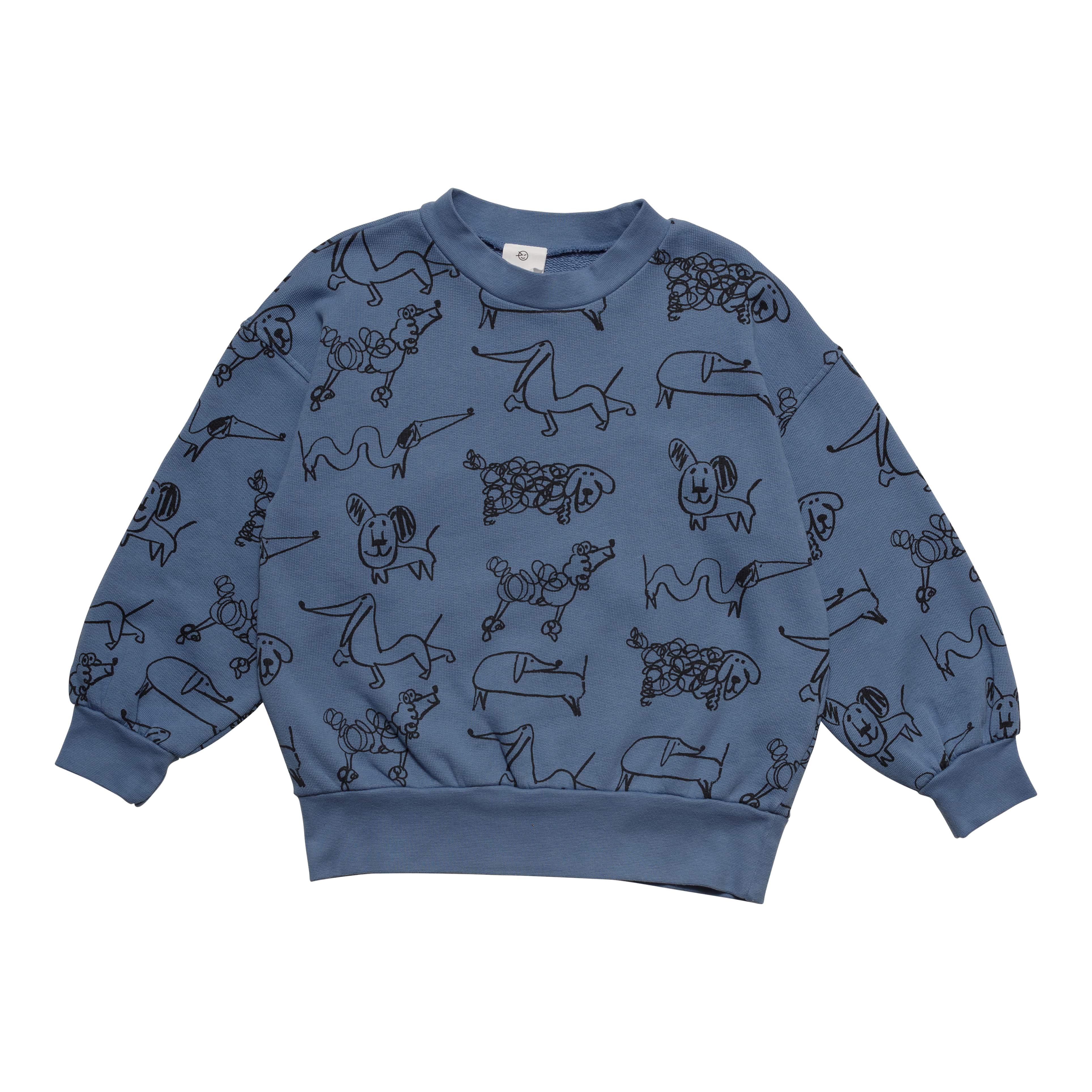 Boys & Girls Blue Printed Cotton Sweatshirt