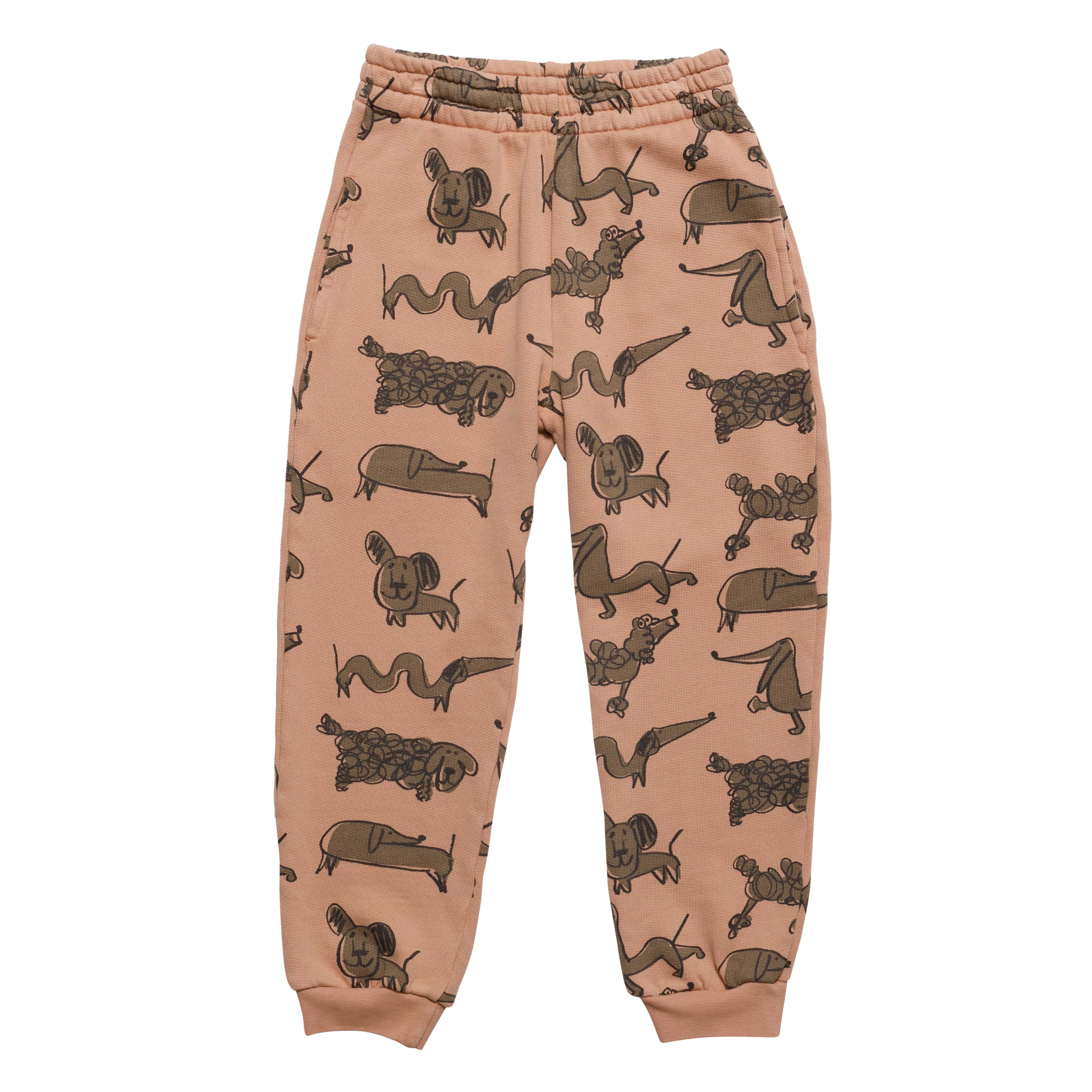 Boys & Girls Pink Printed Cotton Trousers